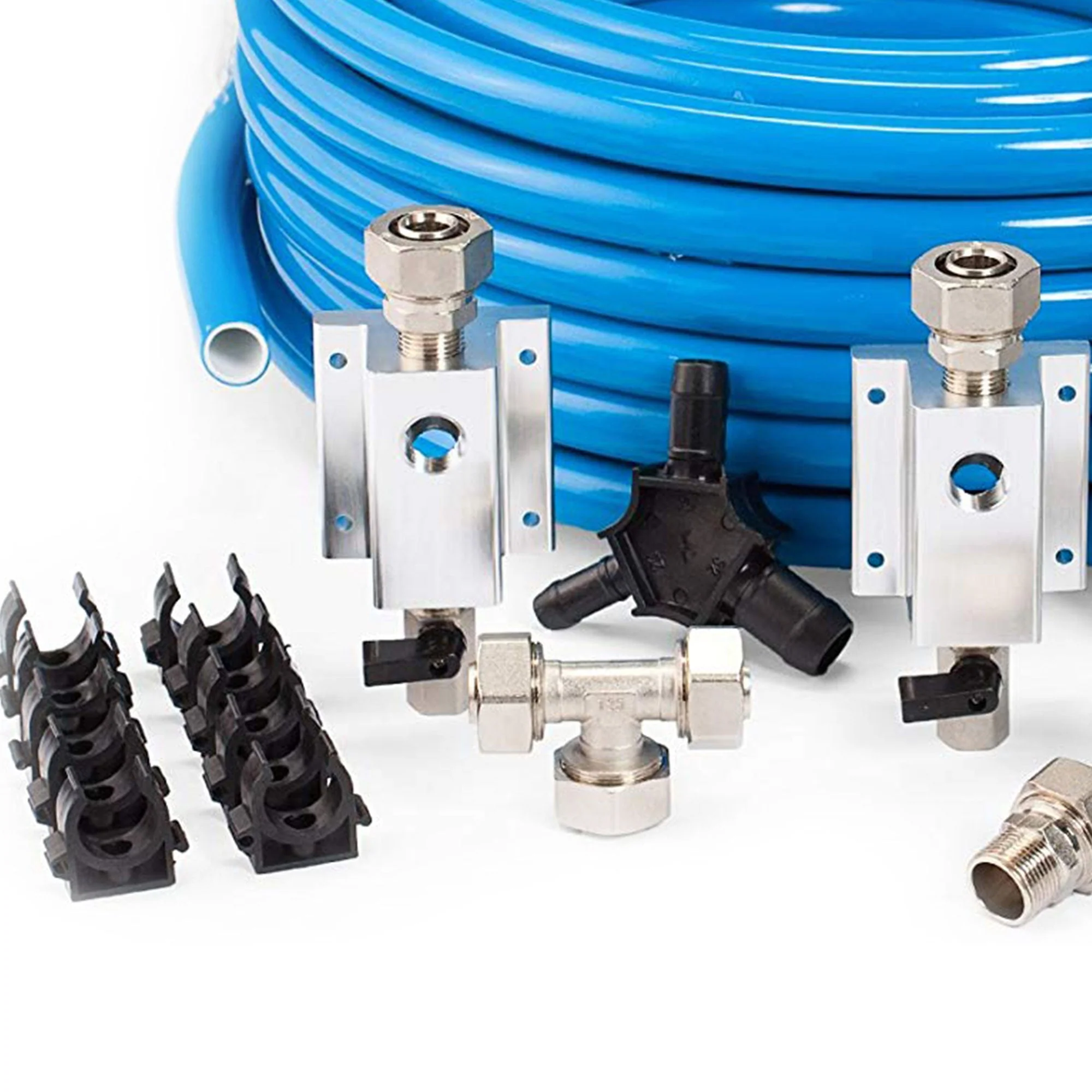 MaxLine 300 Foot 0.75 Inch Semi-Flexible Compressed Air Tubing Master Kit, Blue - Image 8