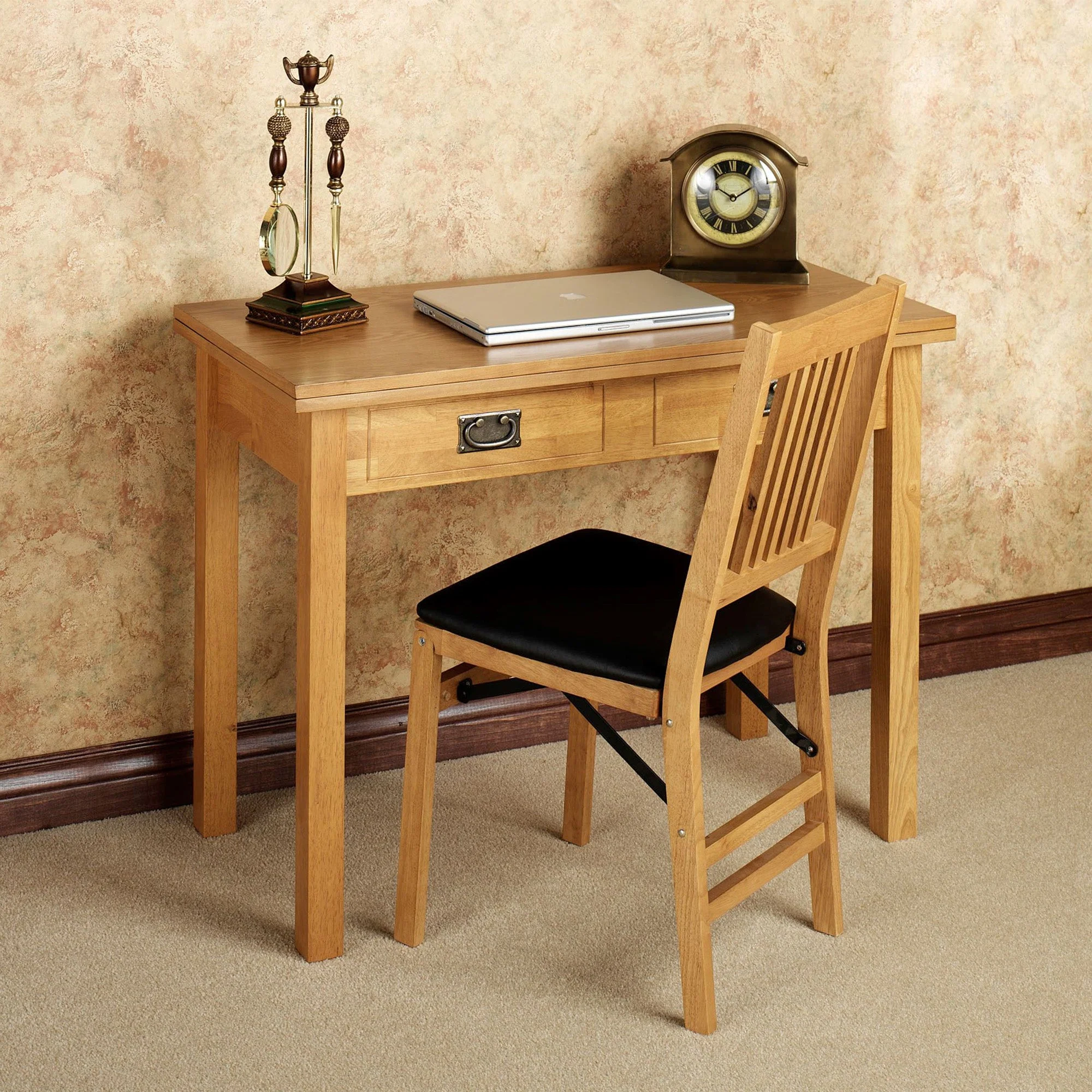 MECO Stakmore Solid Wood Traditional Expanding Dining Table Console, Oak Frame - Image 6