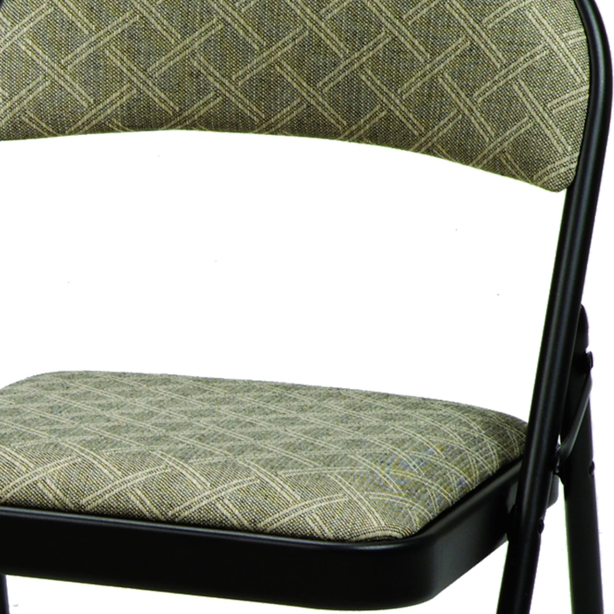 MECO Sudden Comfort Deluxe Zuni Fabric Padded Folding Chair, Black (Set of 4) - Image 4