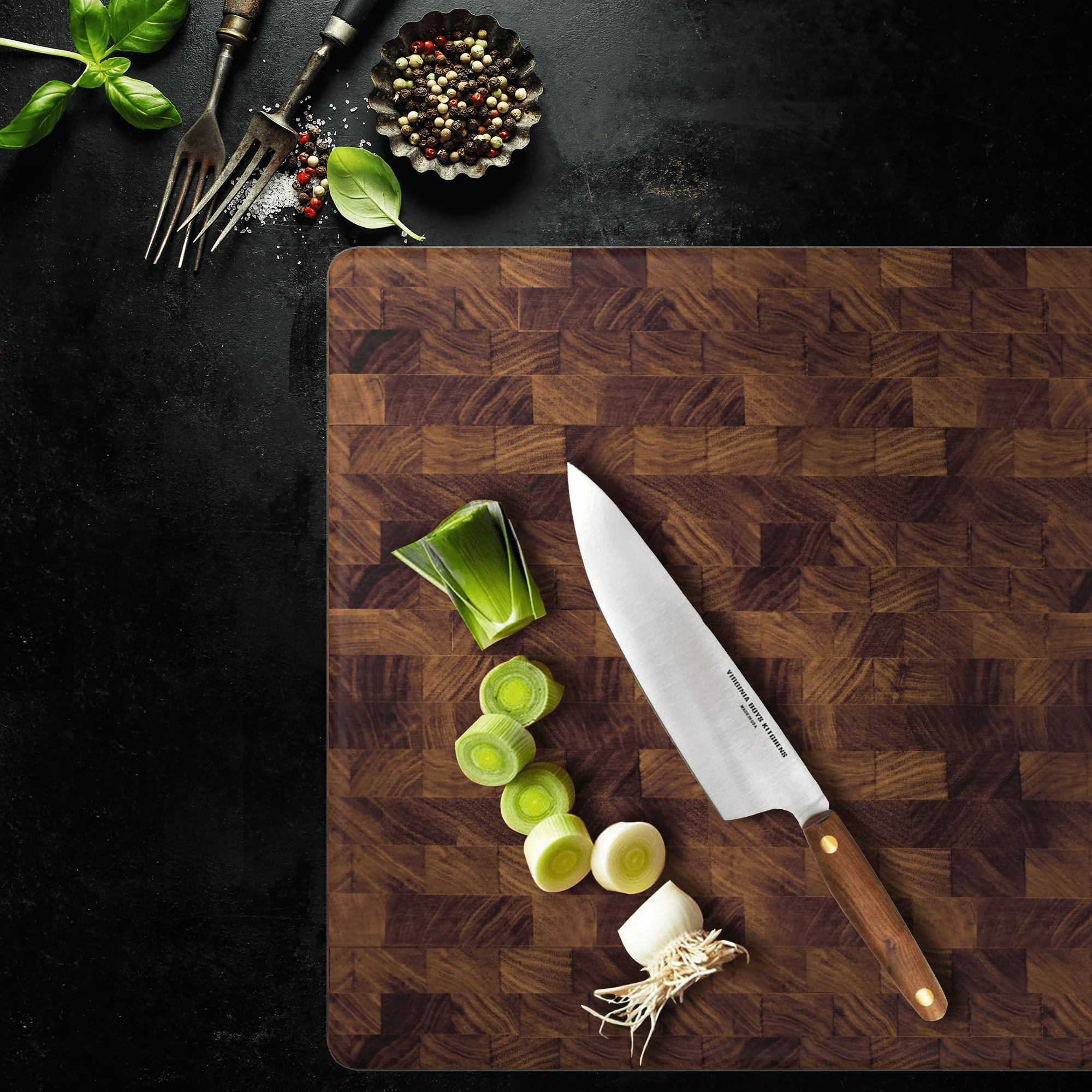 Medium End Grain Walnut Wood Butcher Block - Image 10