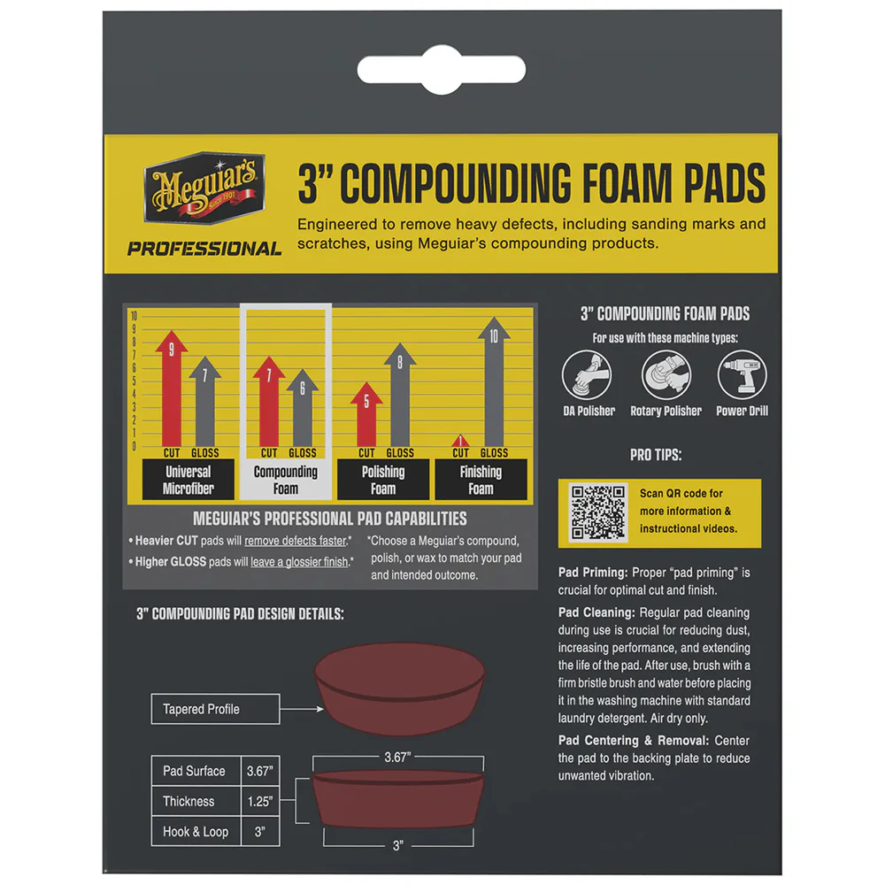 Meguiar's Professional 3" Compound Foam Pads *3-Pack - Image 2
