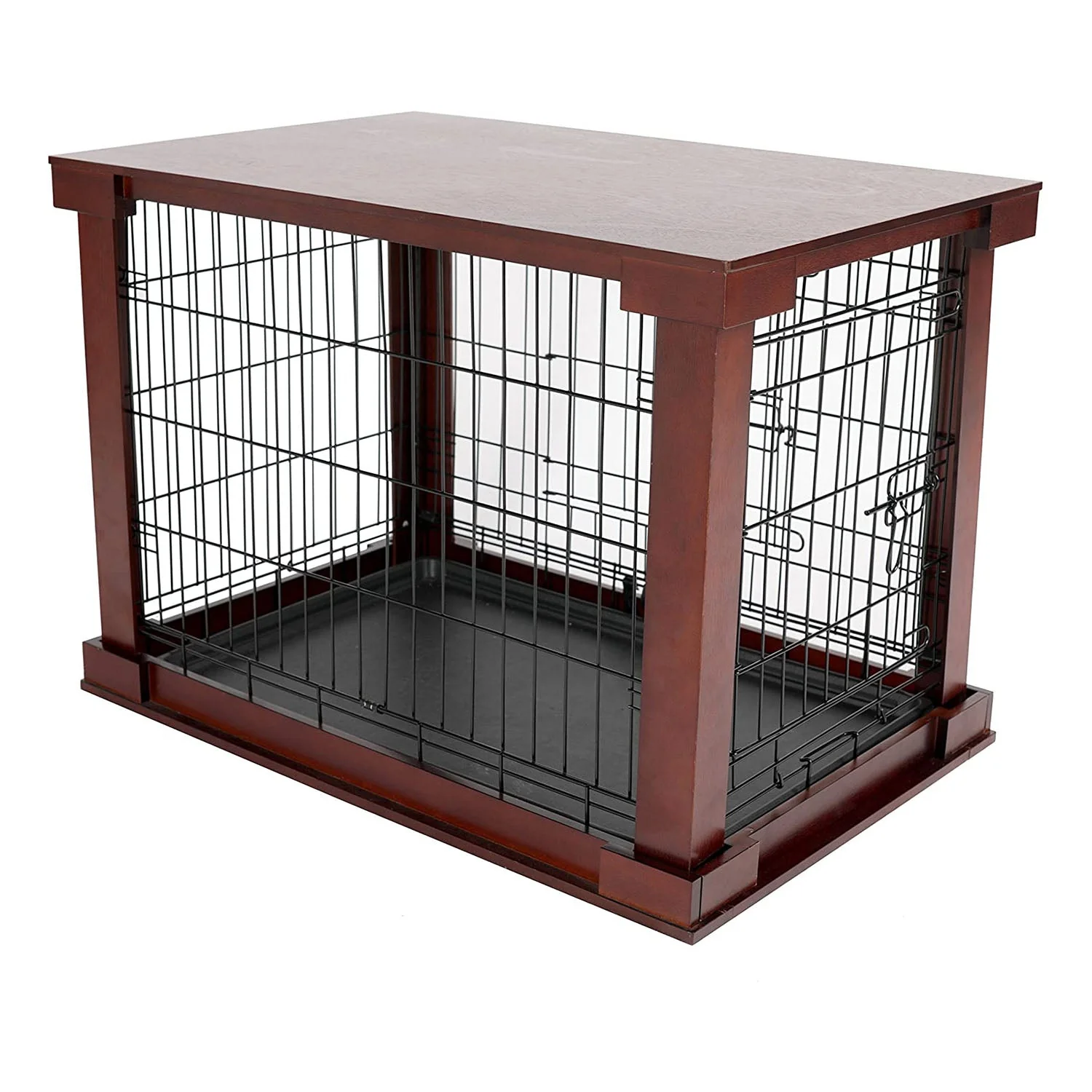 Merry Products Decorative Pet Cage w/ Protection Box End Table, Large, Brown