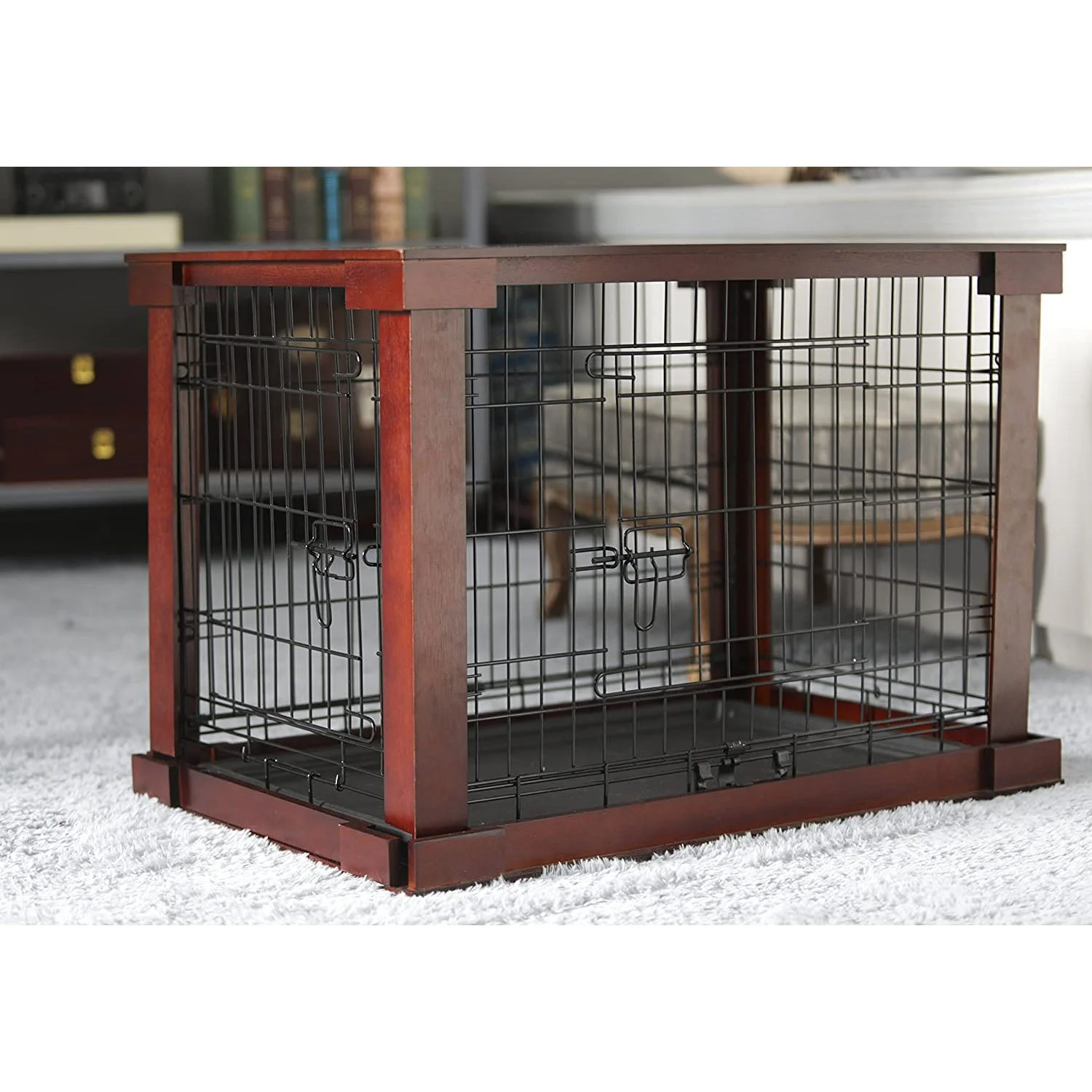 Merry Products Decorative Pet Cage w/ Protection Box End Table, Large, Brown - Image 3