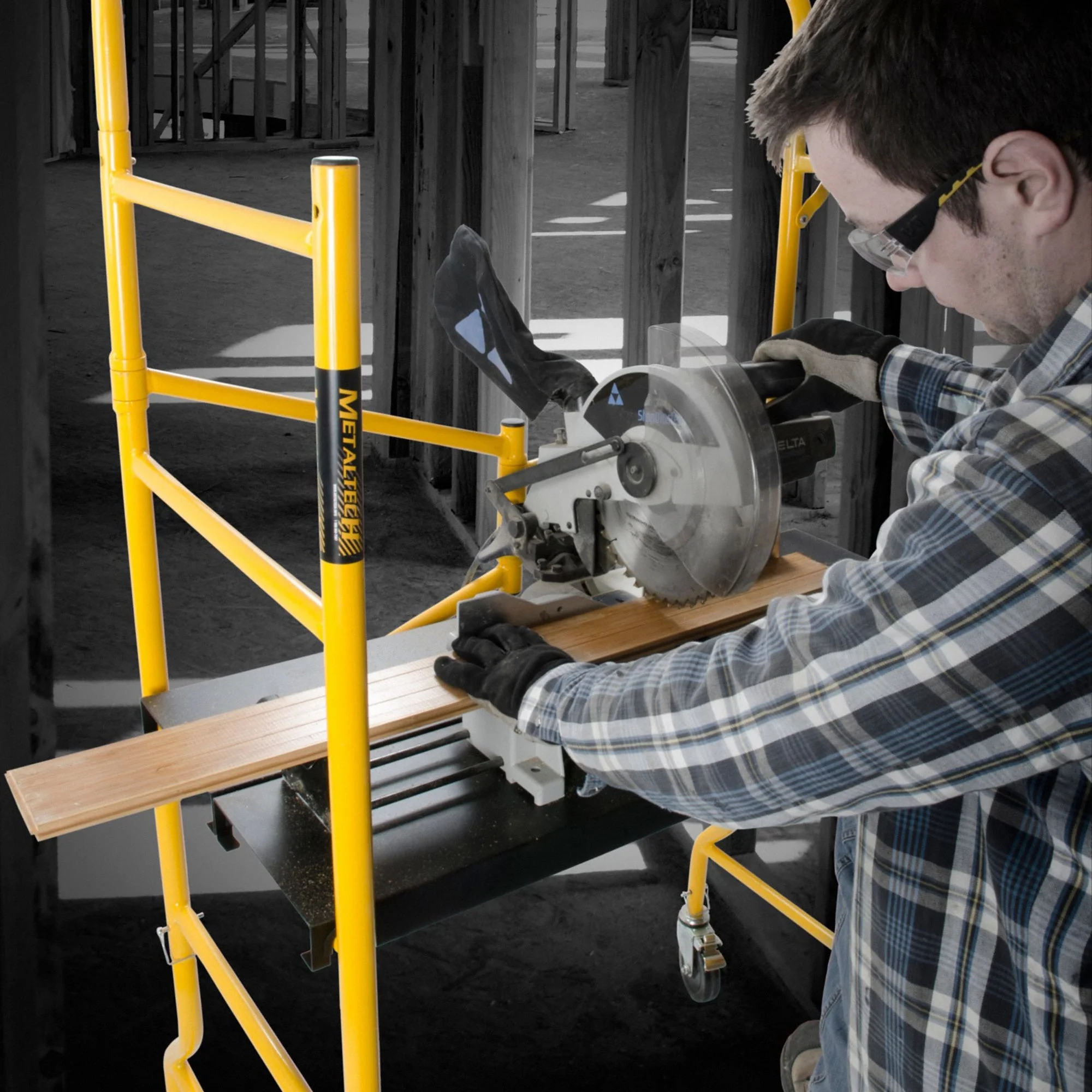 MetalTech 4 Foot High Portable Basic Mini Mobile Scaffolding with Locking Wheels - Image 5