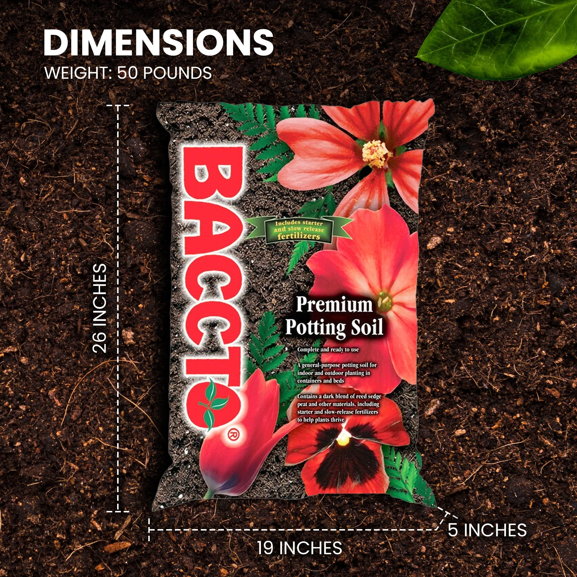 Michigan Peat All Purpose Premium Potting Soil w Perlite Fertilizer, 50 lb - Image 3