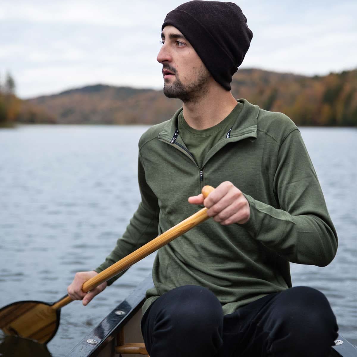 Midweight Men's Wool 1/4 Zip - 100% Merino Wool - Image 12