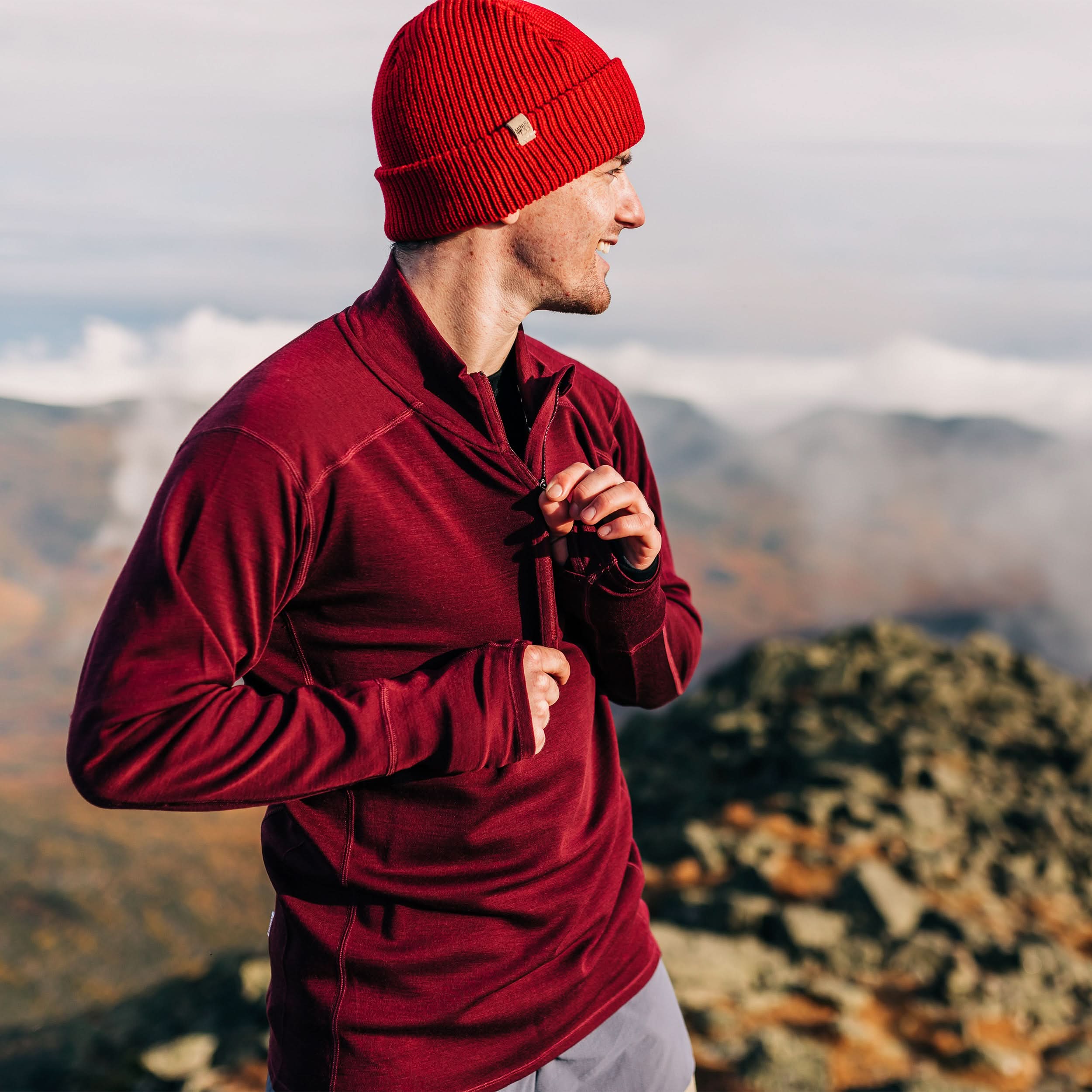 Midweight Men's Wool 1/4 Zip - 100% Merino Wool - Image 37