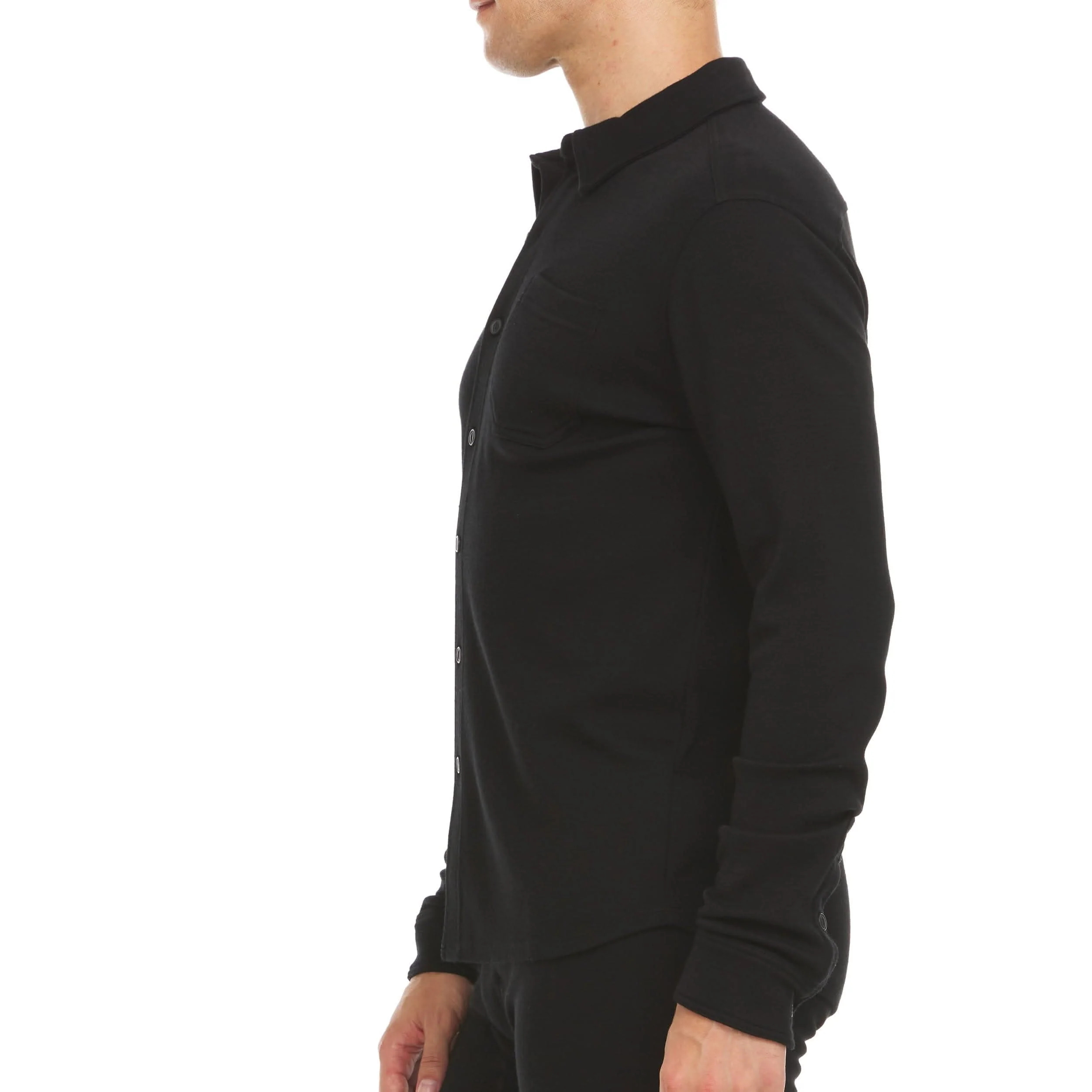 Men's 100% Merino Wool Button Down Shirt - Midweight - Image 3