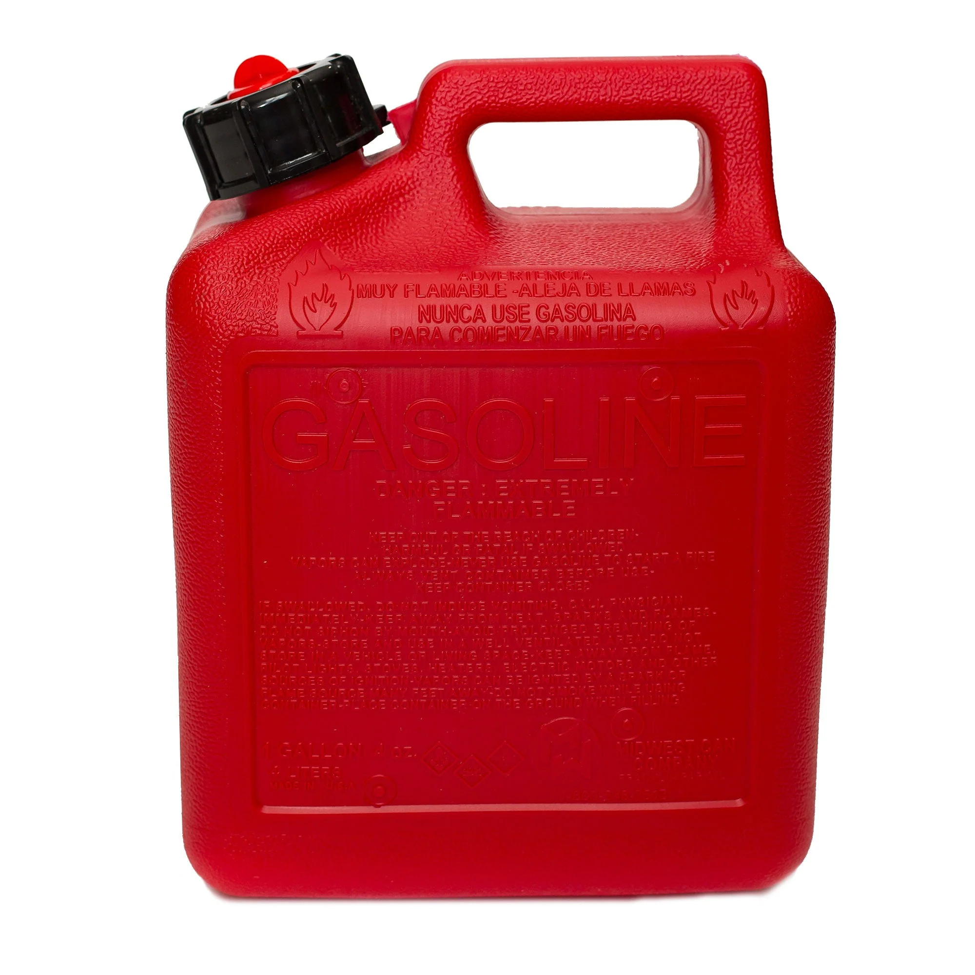 Midwest Can Company 1210 1 Gallon Gas Can Fuel Container Jugs & Spout (10 Pack) - Image 3