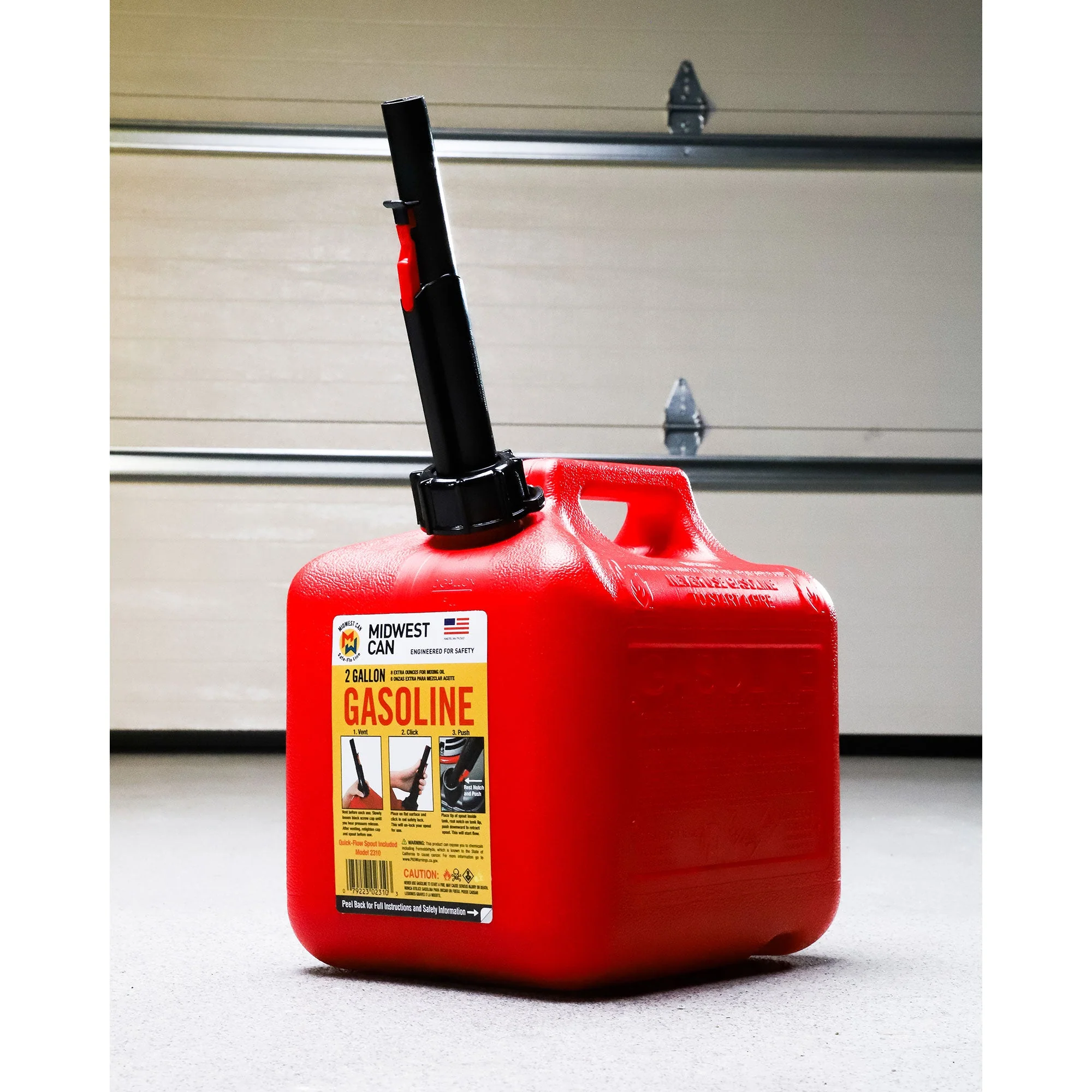 Midwest Can Company 2310 2 Gallon Gas Can Fuel Container Jugs with Spout, Red - Image 9