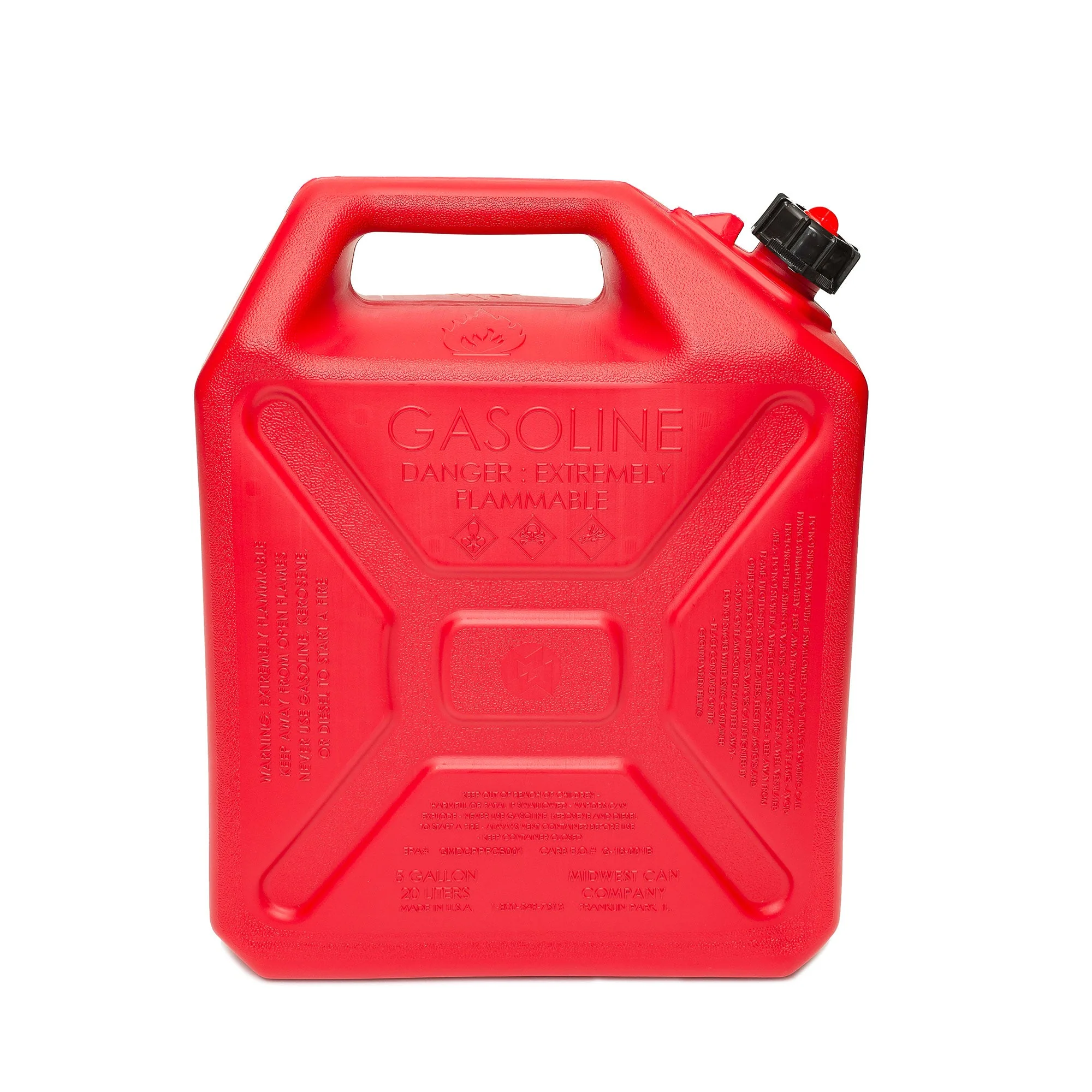 Midwest Can Company Military Style Gas Can with Quick Flow Spout, 5 Gallons, Red - Image 4