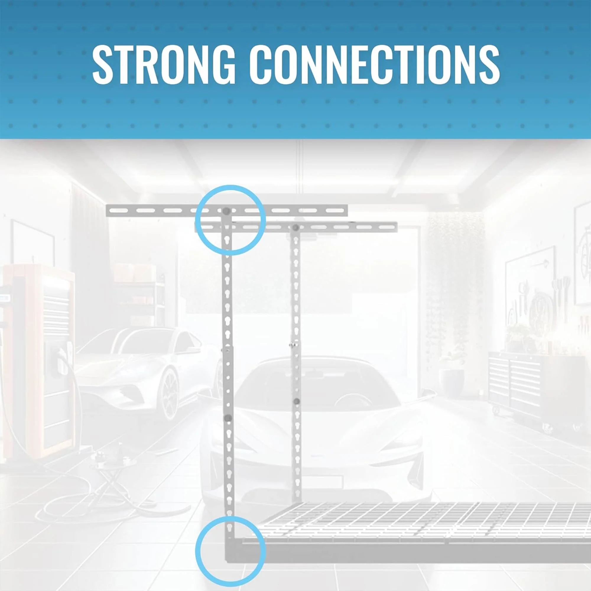 MonsterRax 4' x 8' Overhead Garage Storage Rack Holds Up to 500 Pounds, White - Image 3