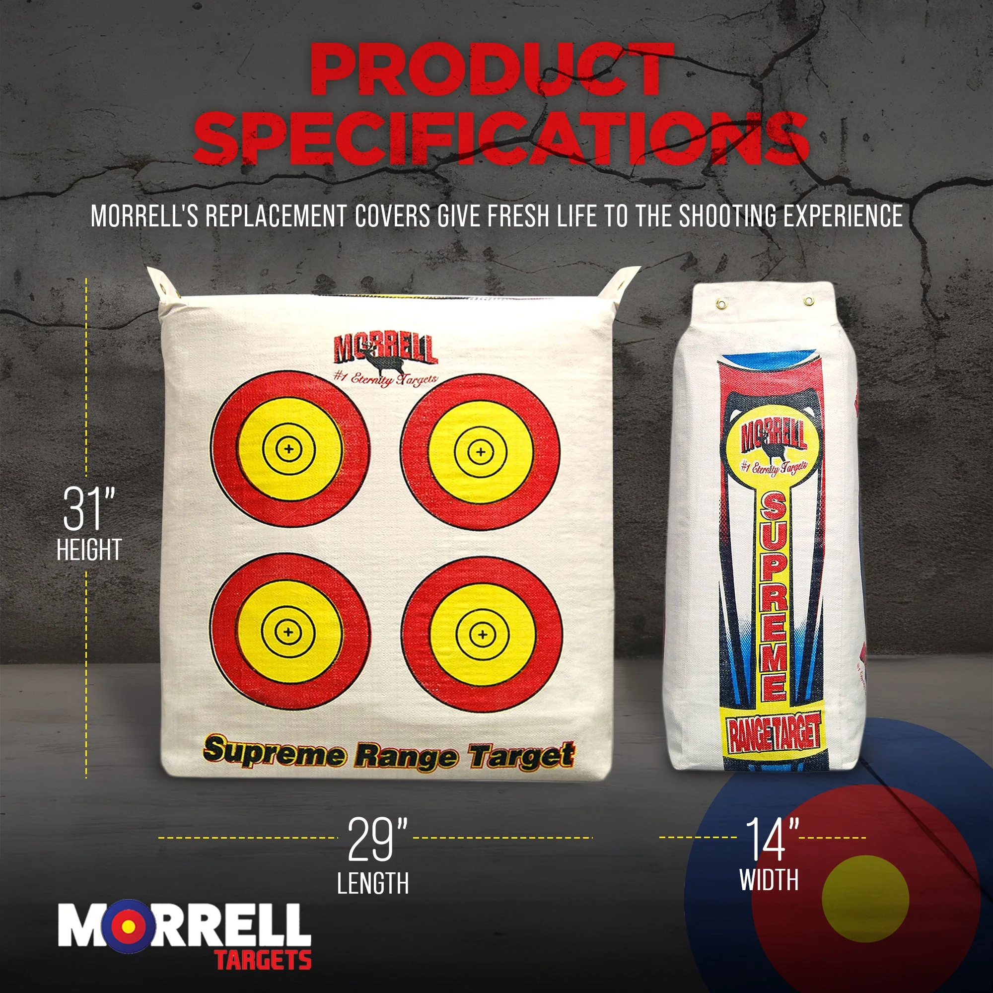 Morrell Supreme Range NASP Adult Field Point Archery Bag Target, 3 Pack, Multi - Image 3