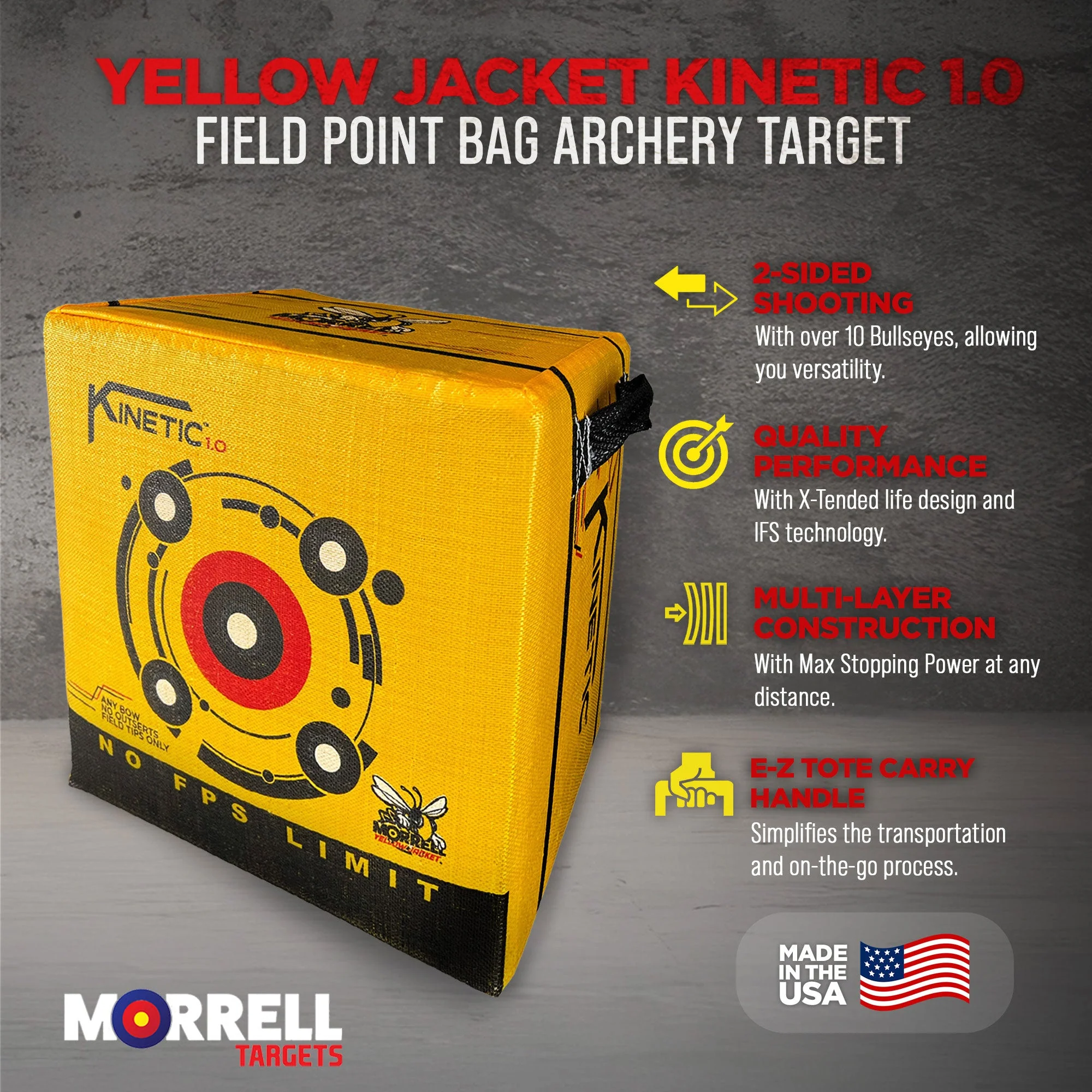 Morrell Targets 2-Side Jacket Kinetic 1.0 Field Point Archery Bag Target, 3 Pack - Image 4