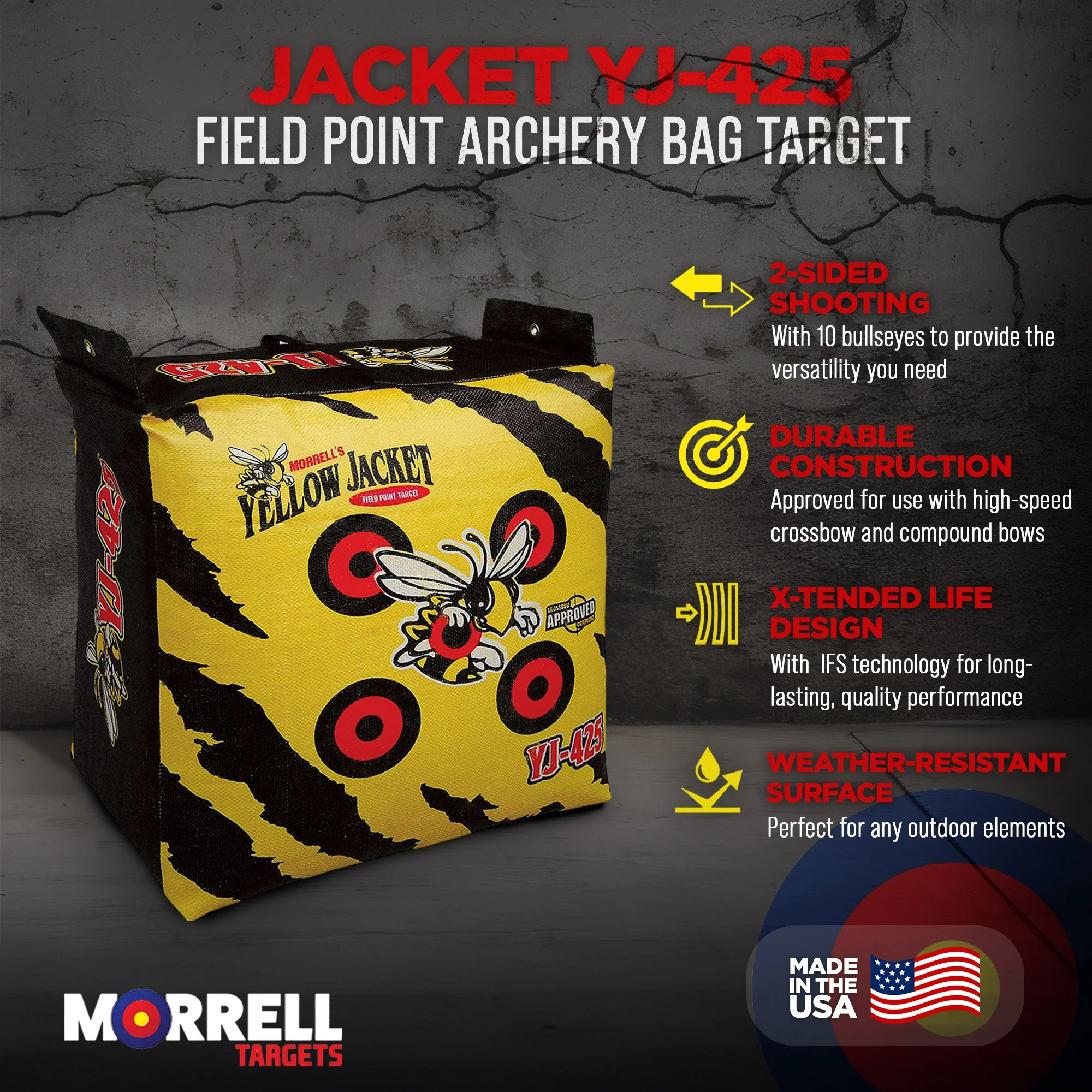 Morrell Yellow Jacket Outdoor Target with HME Products Target Stand & Bow Holder - Image 2