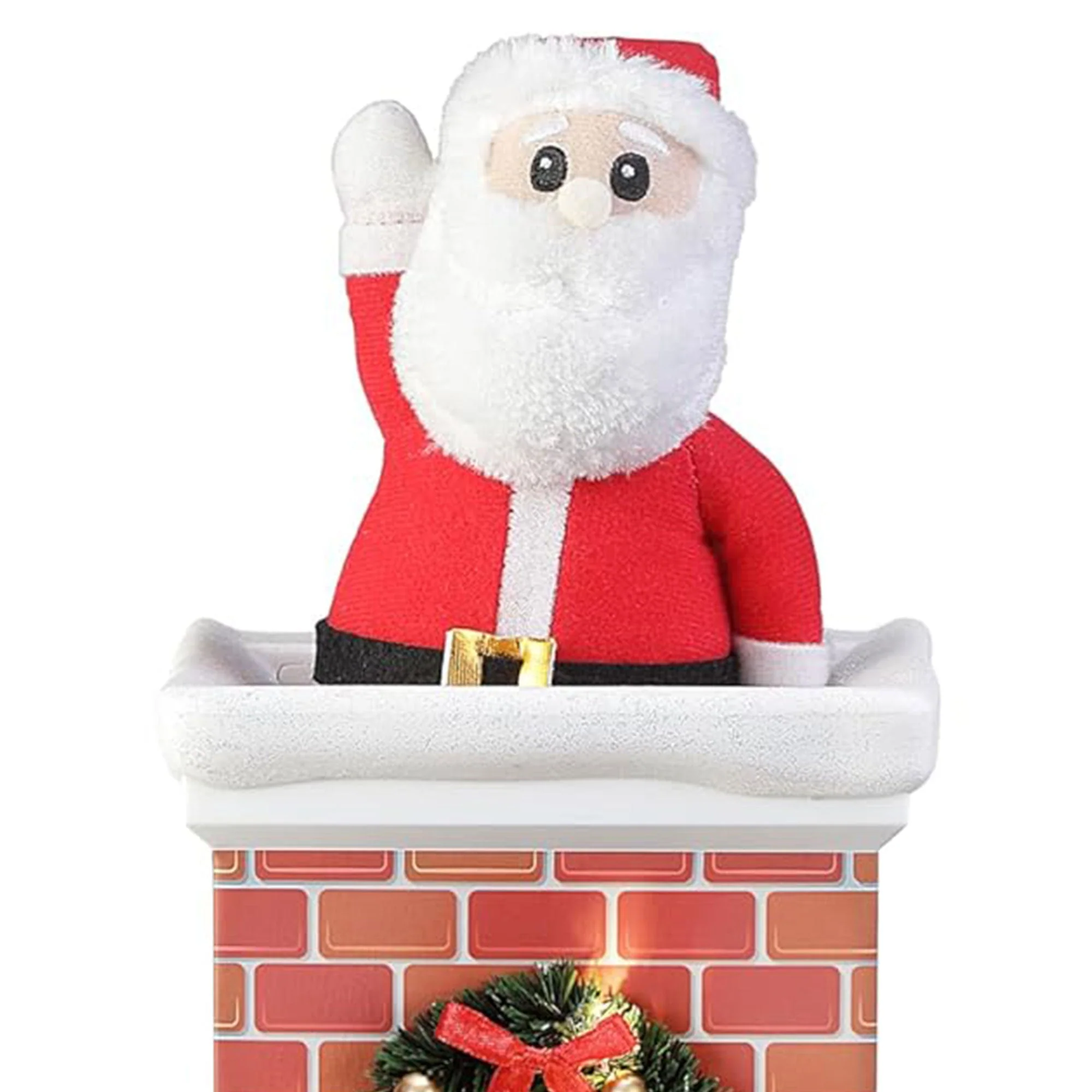 Mr. Christmas 18 Inch Animated Santa in Chimney with LED Lights and Music, White - Image 4