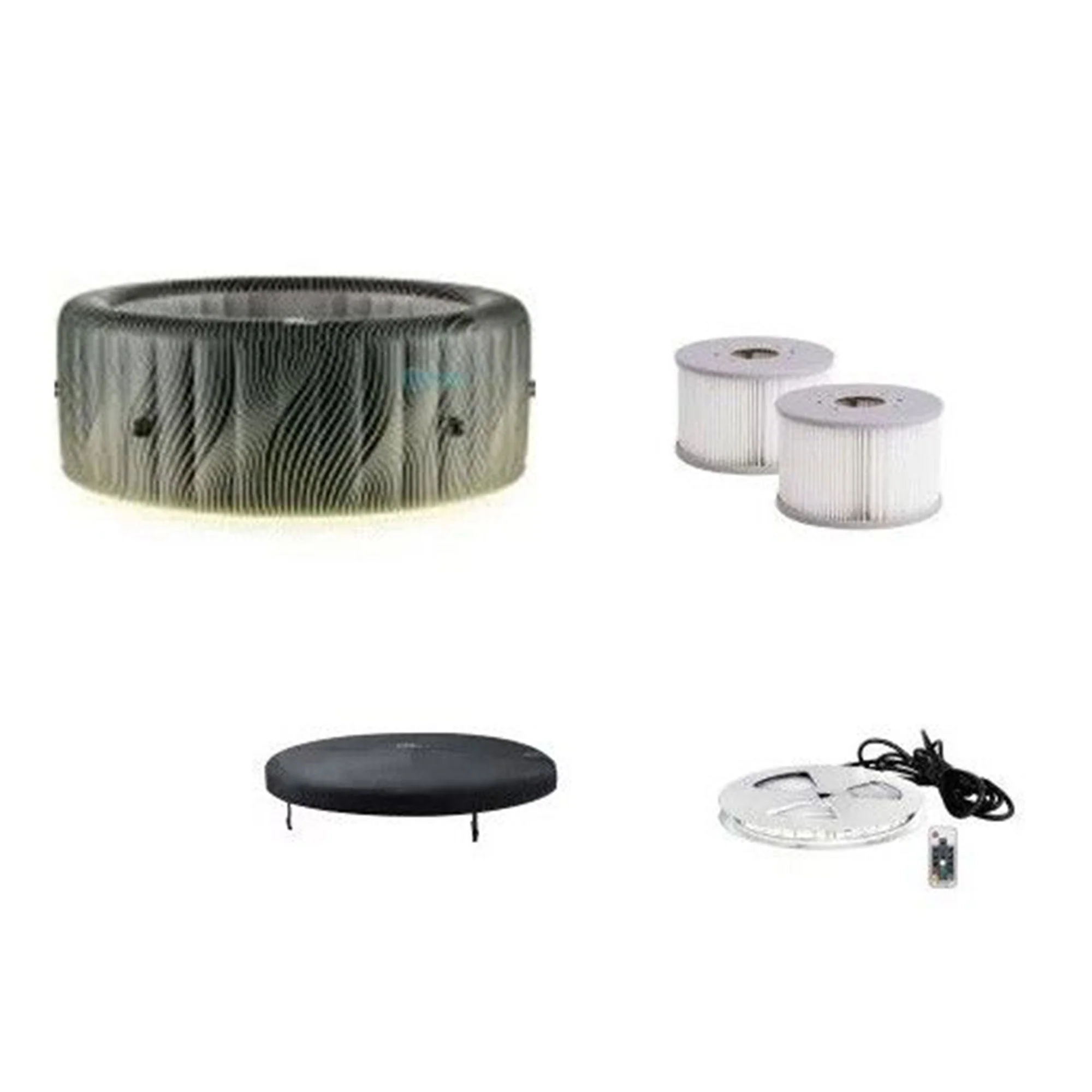 MSpa Round Inflatable Bubble Spa, 4 to 6 Person Hot Tub with LED Lights, Meteor - Image 10