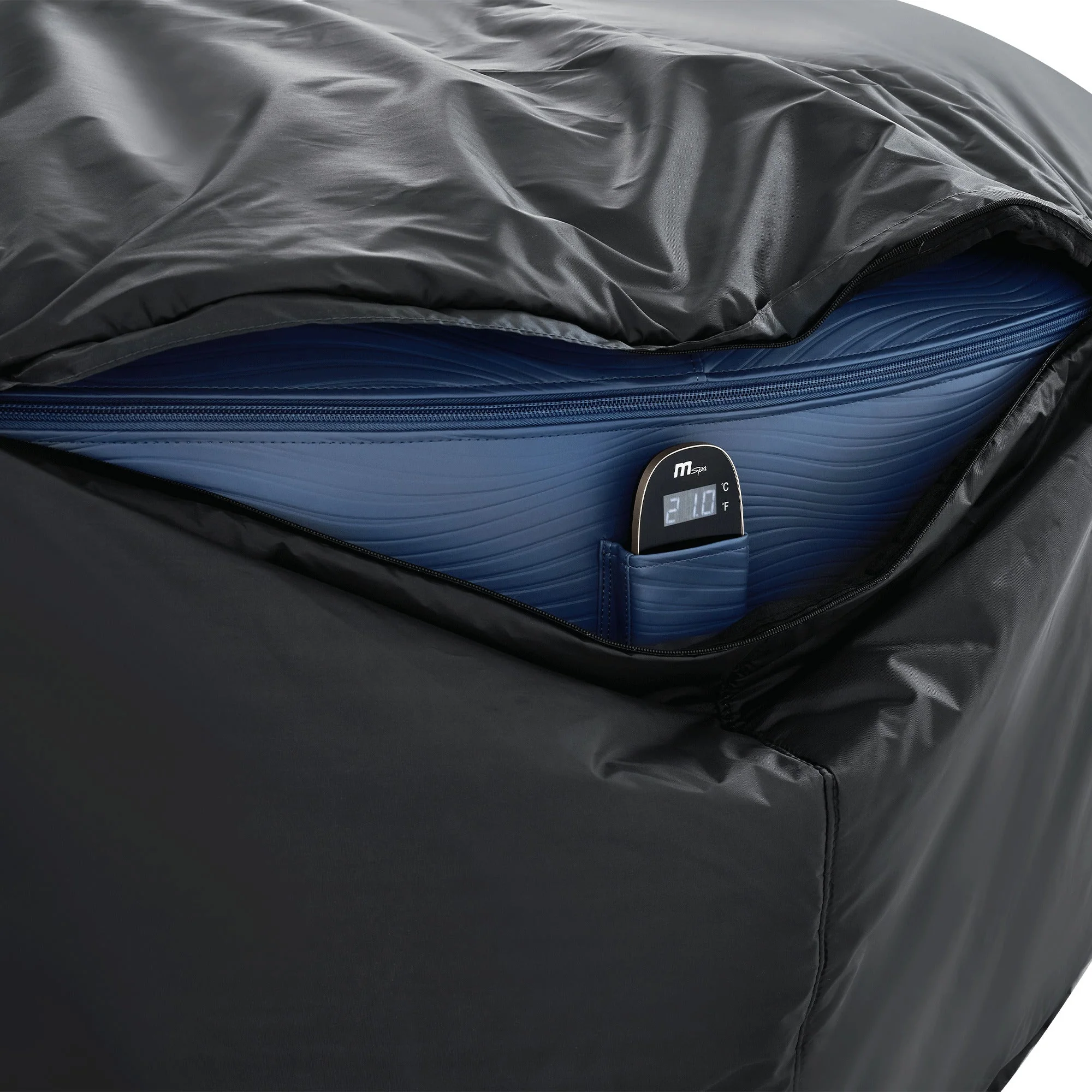 MSpa Round Thermal Cover with Snug Fit Design for Outdoor 6 Person Spas, Grey - Image 3