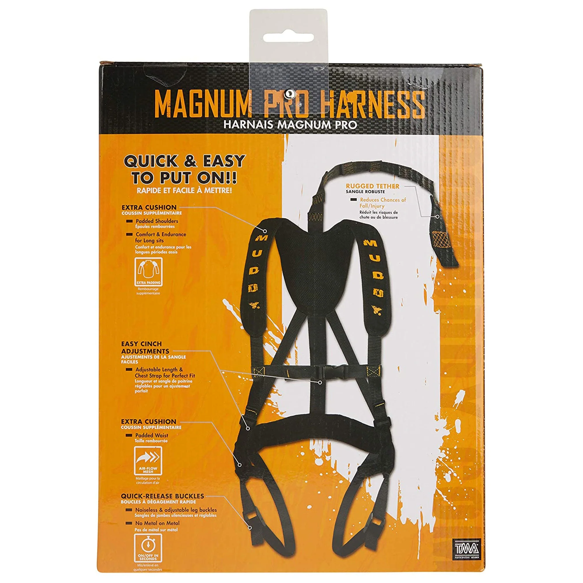 Muddy Outdoors Magnum Pro Padded Adjustable Treestand Harness System, Black - Image 9