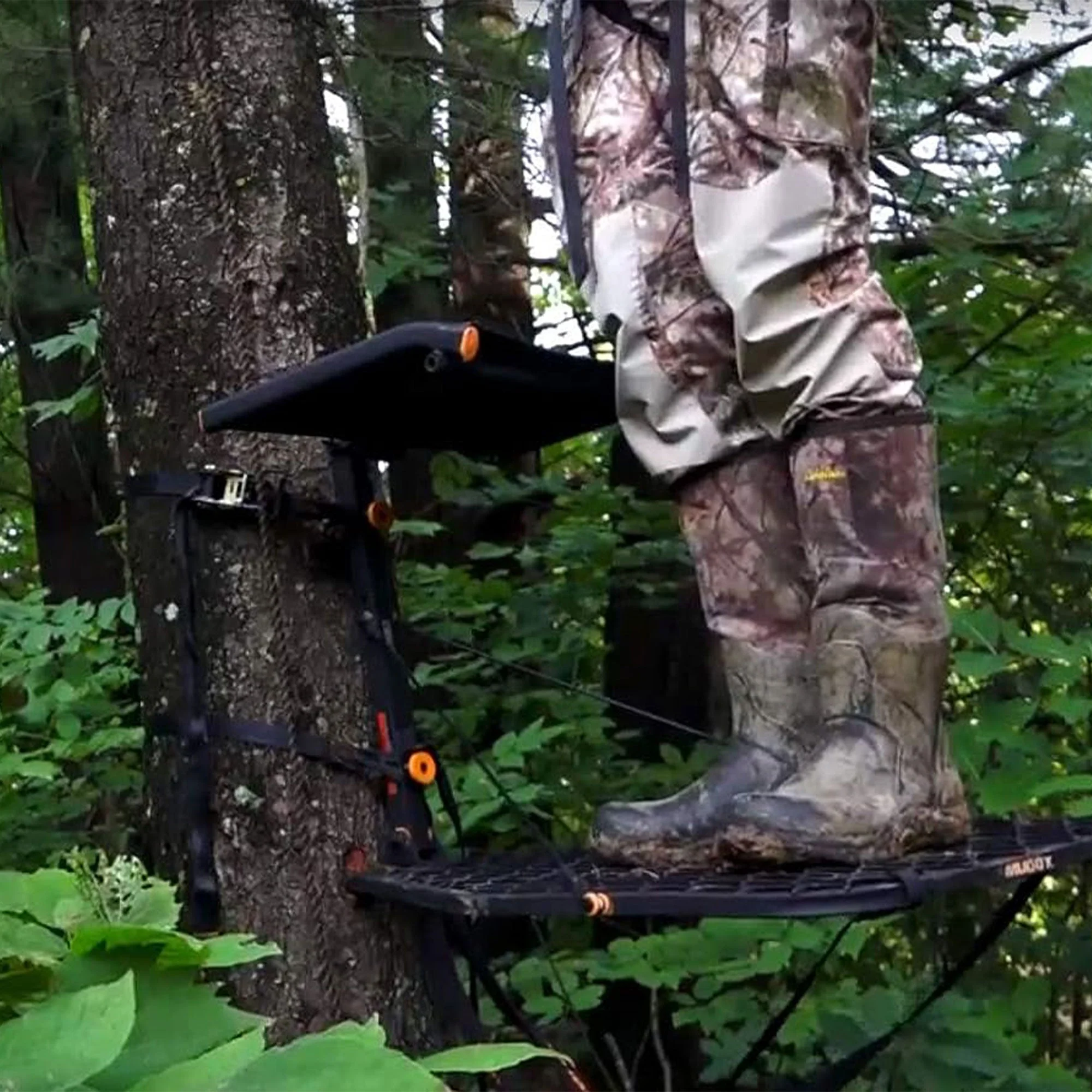 Muddy The Boss Hang On 1 Person Deer Hunting Tree Stand w/ Wide Stance Platform - Image 8