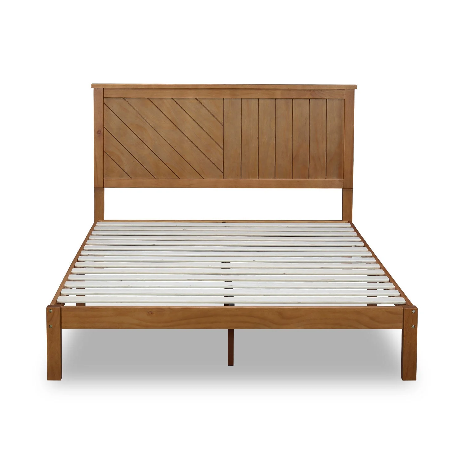MUSEHOMEINC 12 Inch Solid Wood Platform Bed Frame with Wooden Slats, Queen - Image 2