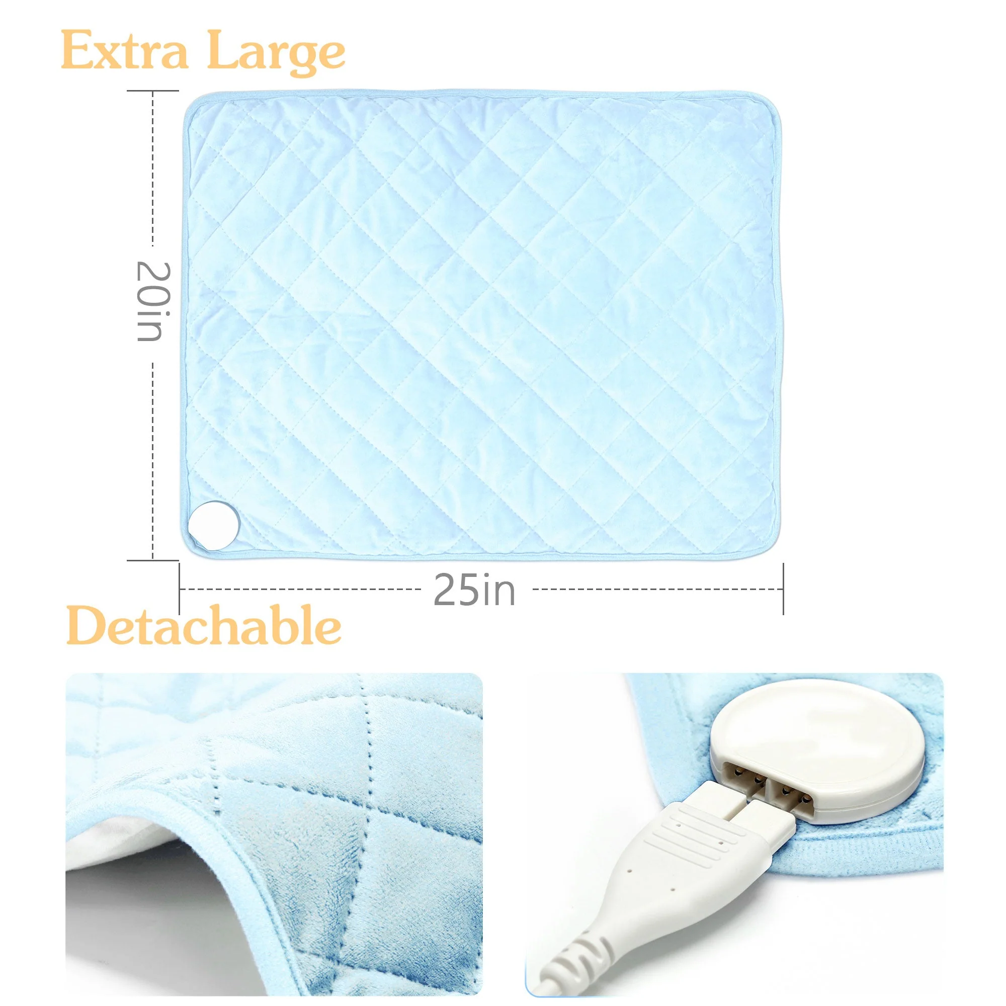 nalax Electric Microfiber Heating Blanket w/Tourmaline Beads & Jade Stones, XXL - Image 6