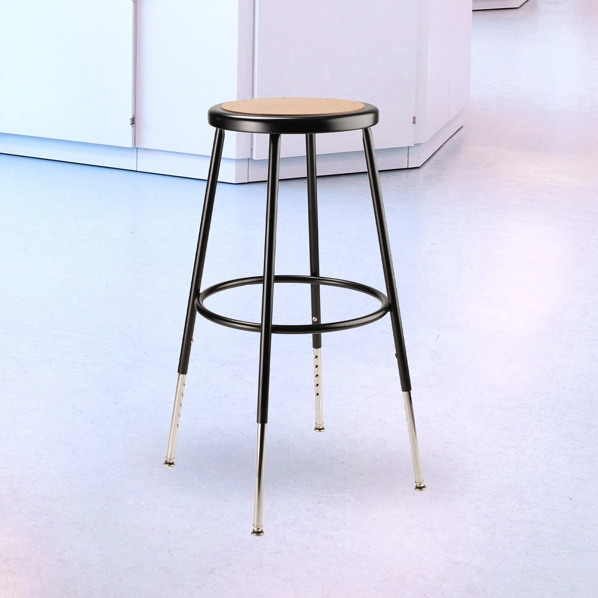 National Public Seating 6200 Series Heavy Duty 32.5" Adjustable Stool, Black - Image 4