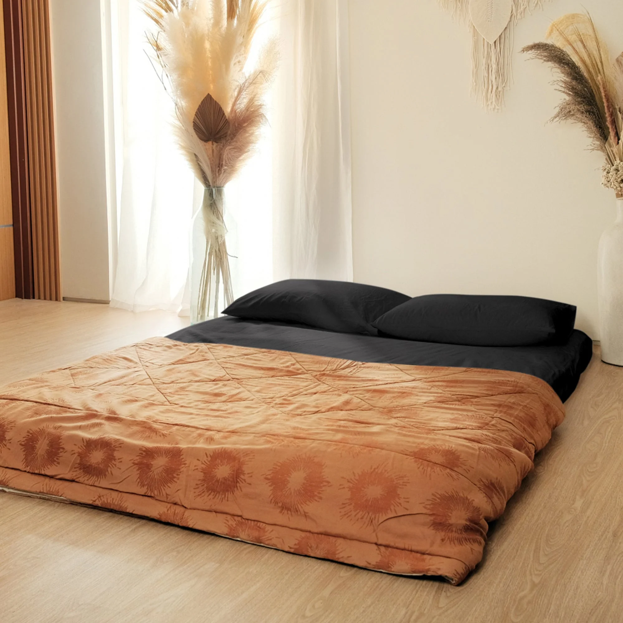 Native Nest Japanese Futon Floor Mattress, Foldable Shikibuton Bed, Queen, Black - Image 2