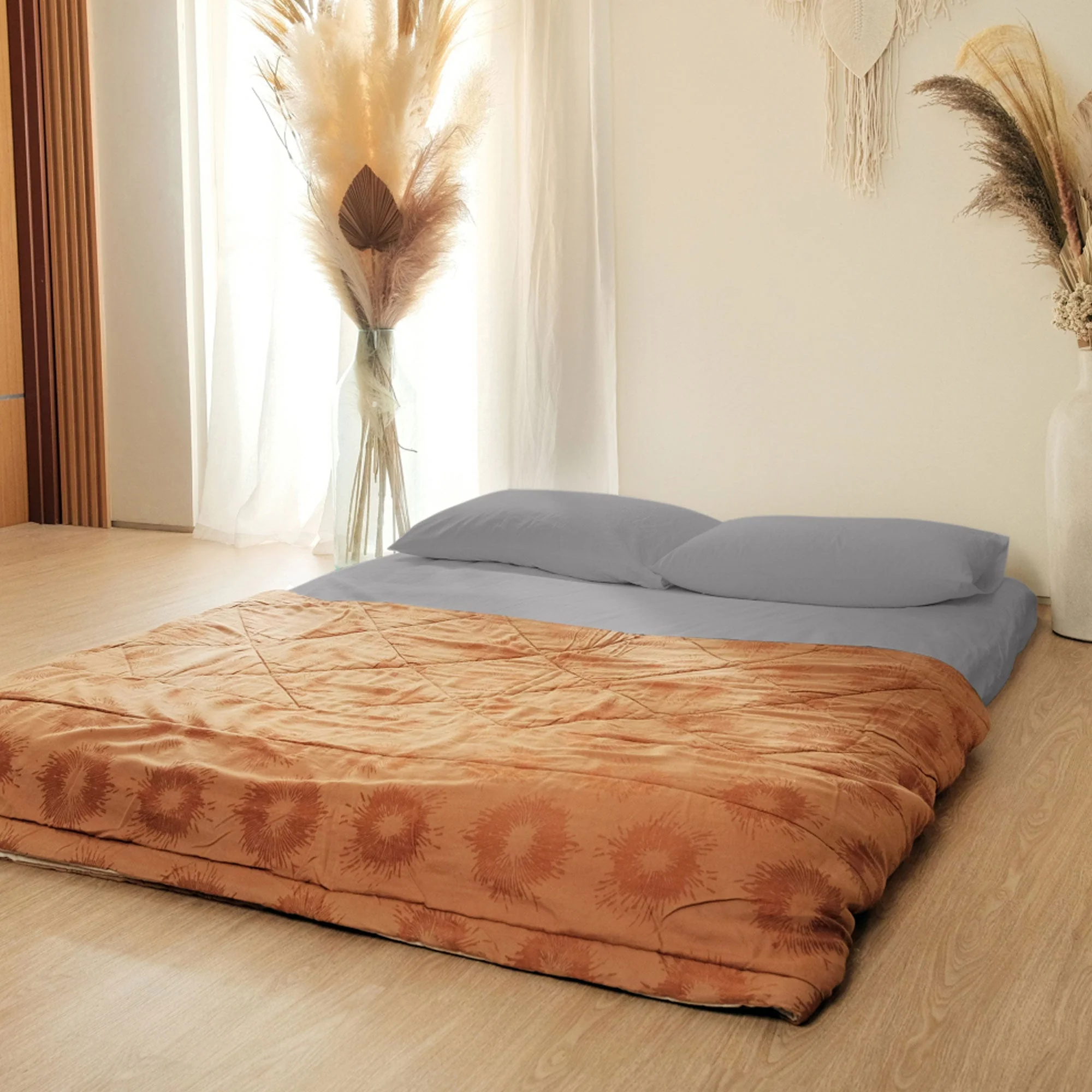 Native Nest Japanese Futon Floor Mattress, Foldable Shikibuton Bed, Twin, Grey - Image 2
