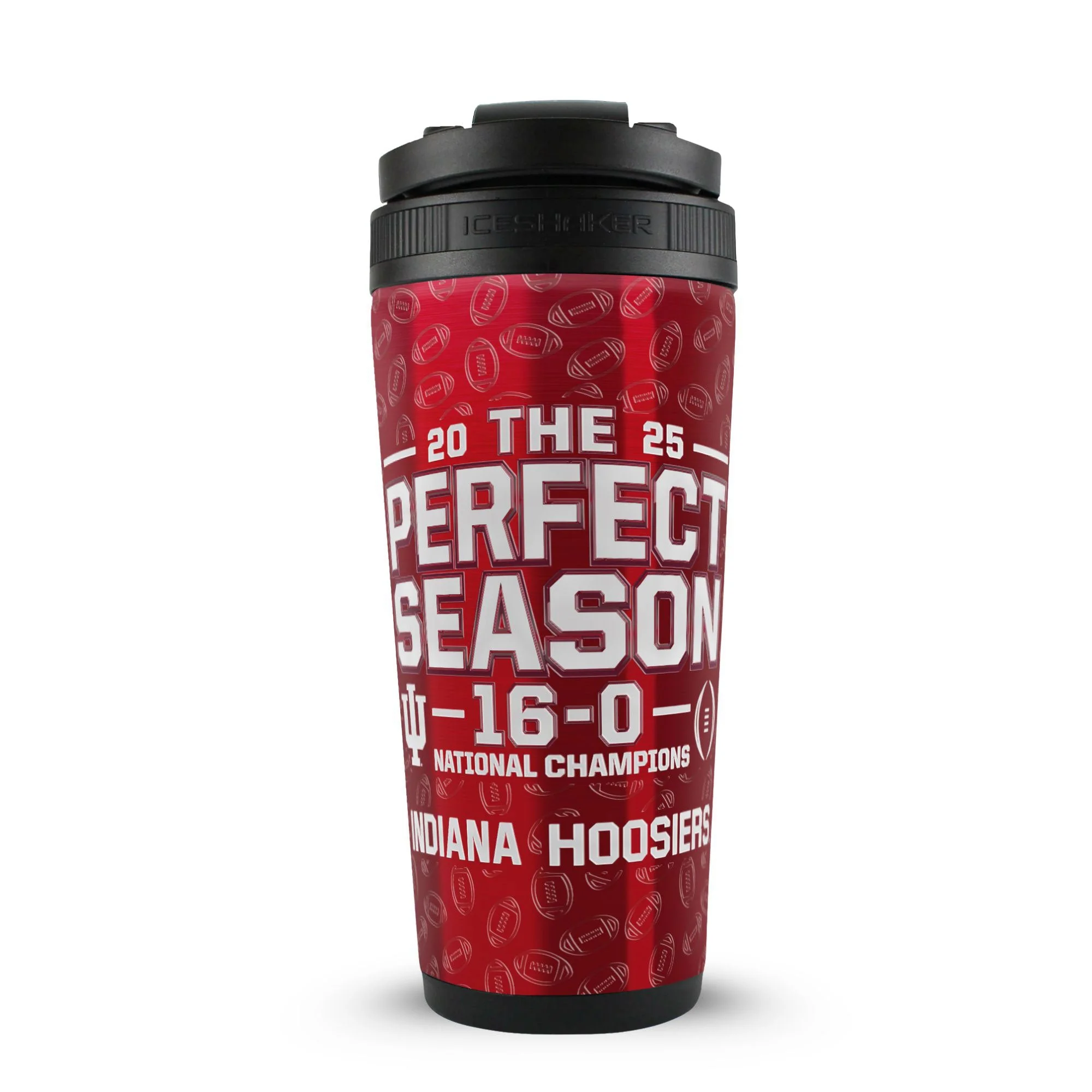 NCAA Indiana Hoosiers 2025 The Perfect Season 16-0 4D 26oz Ice Shaker - Image 3
