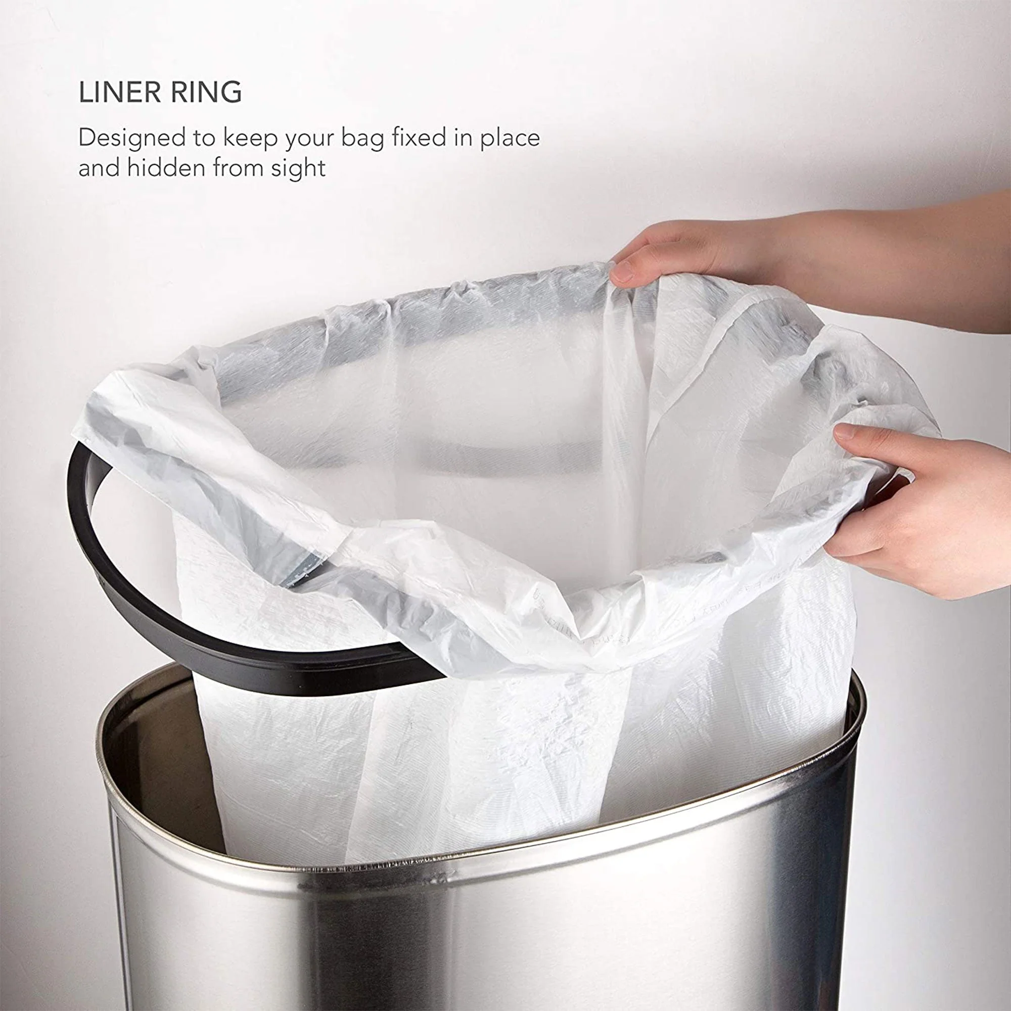NINESTARS 13.2 Gallon & 3.2 Gallon Dual Stainless Steel Motion Sensor Trash Cans - Image 7