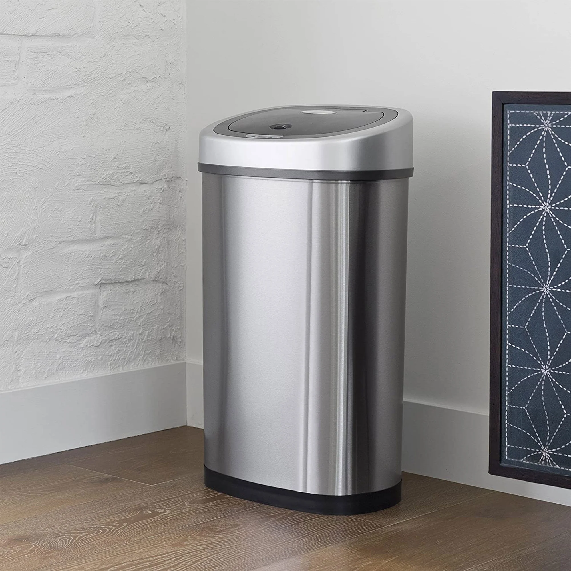 NINESTARS 13.2 Gallon Stainless Steel Hands Free Motion Sensor Garbage Trash Can - Image 10