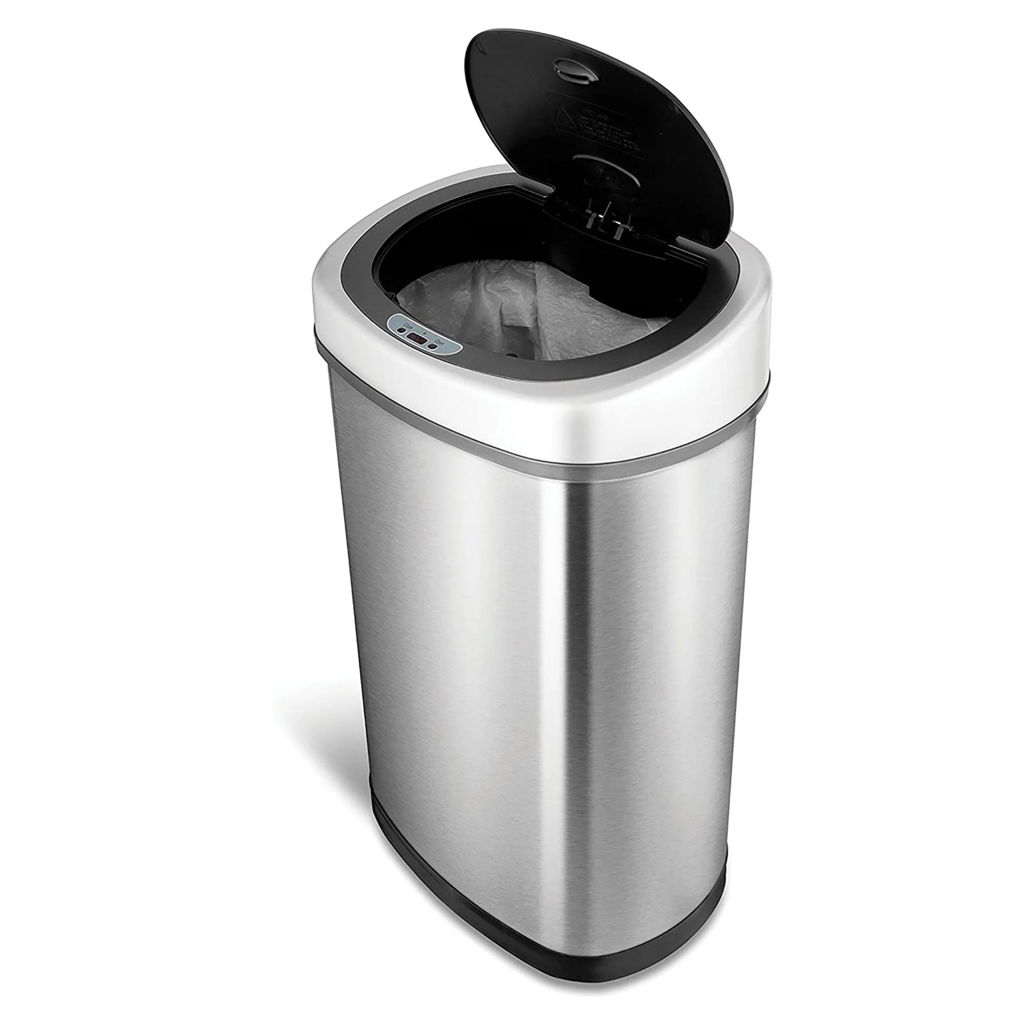 NINESTARS 13.2 Gallon Stainless Steel Hands Free Motion Sensor Garbage Trash Can - Image 4