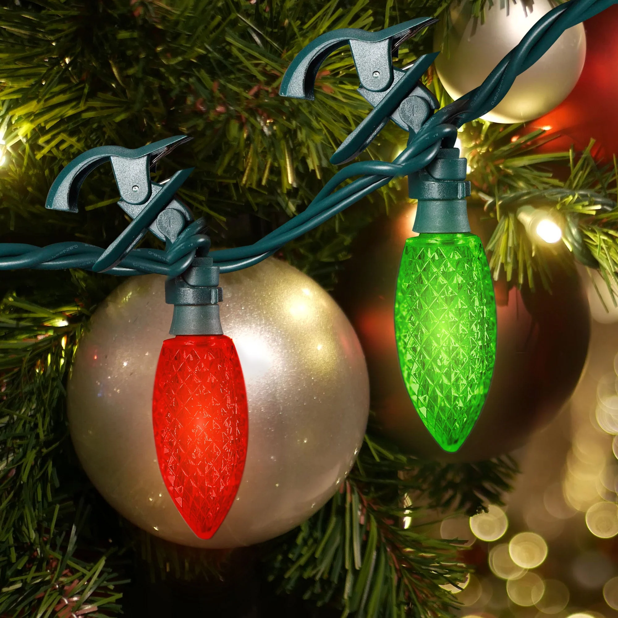 NOMA Quick Clip C9 LED Christmas String Lights, 100 Multicolored Bulbs (4 Pack) - Image 10