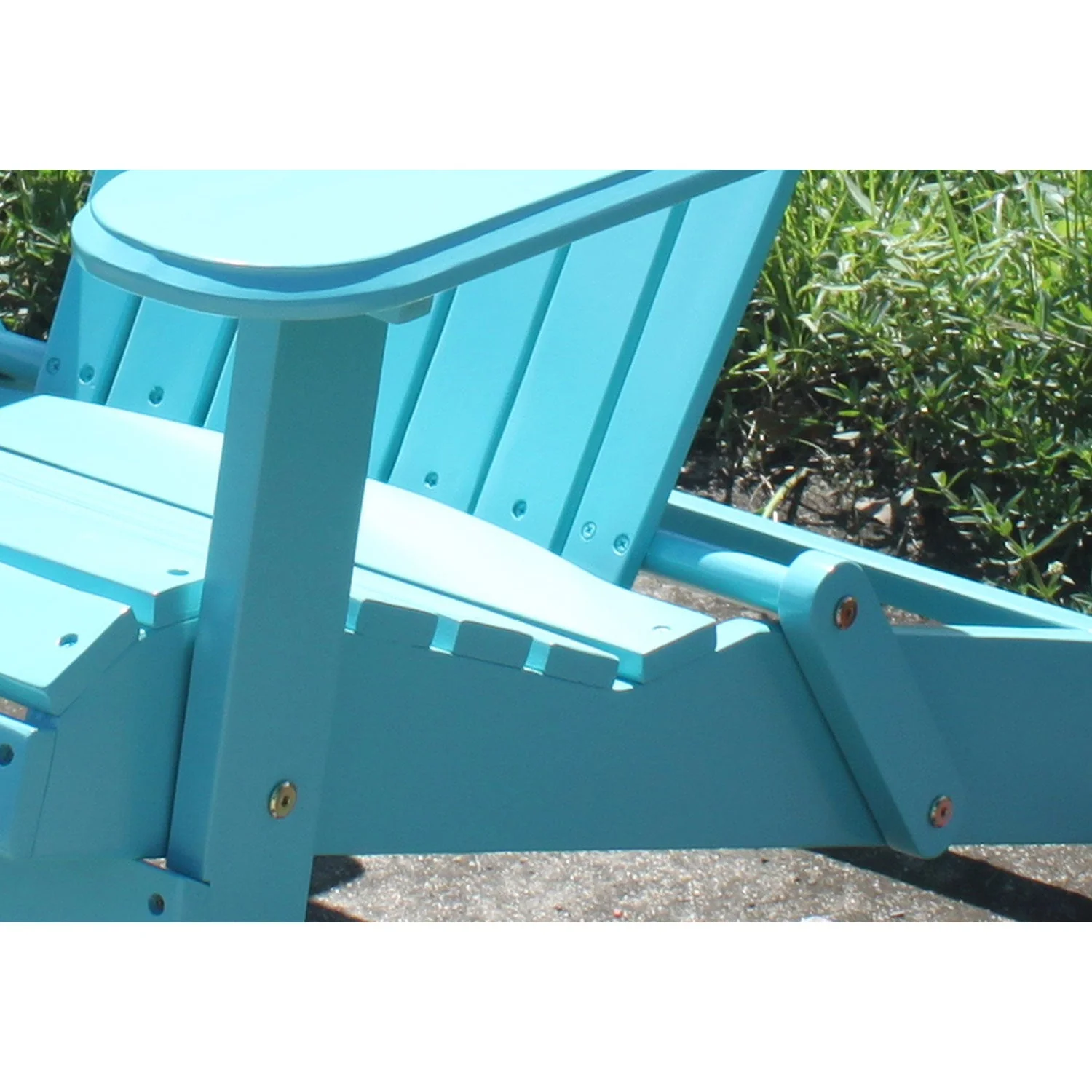 Northbeam Outdoor Portable Foldable Wooden Adirondack Deck Lounge Chair, Teal - Image 4