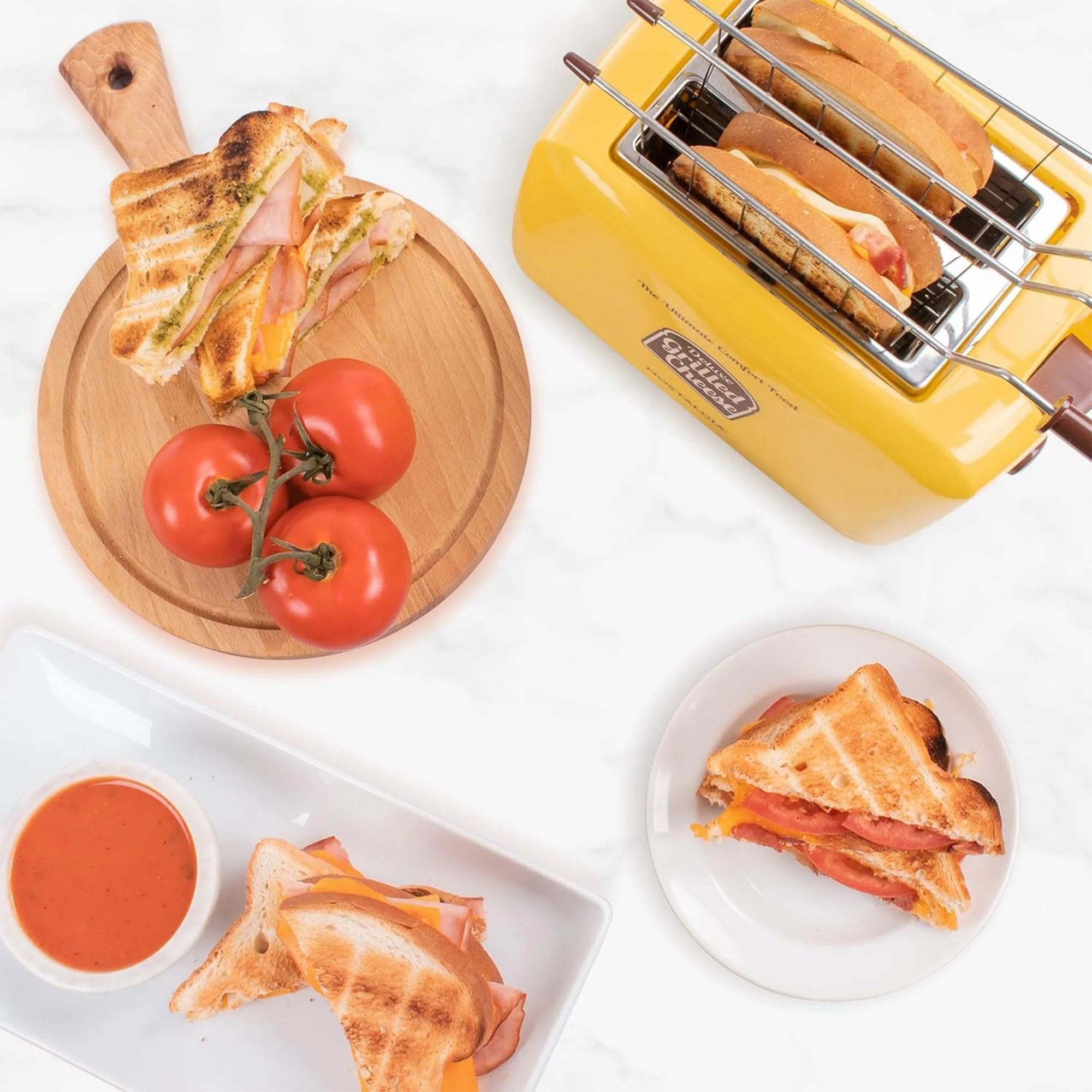 Nostalgia Deluxe Easy Clean Grilled Cheese Sandwich Toaster w/2 Toasting Baskets - Image 7