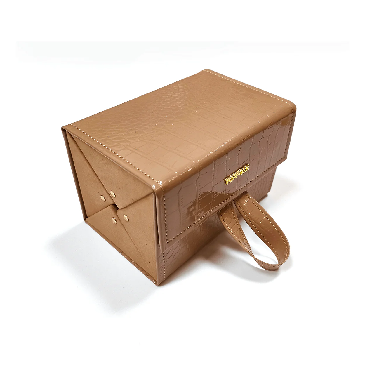 Nude Faux Croco Travel Case - Image 3