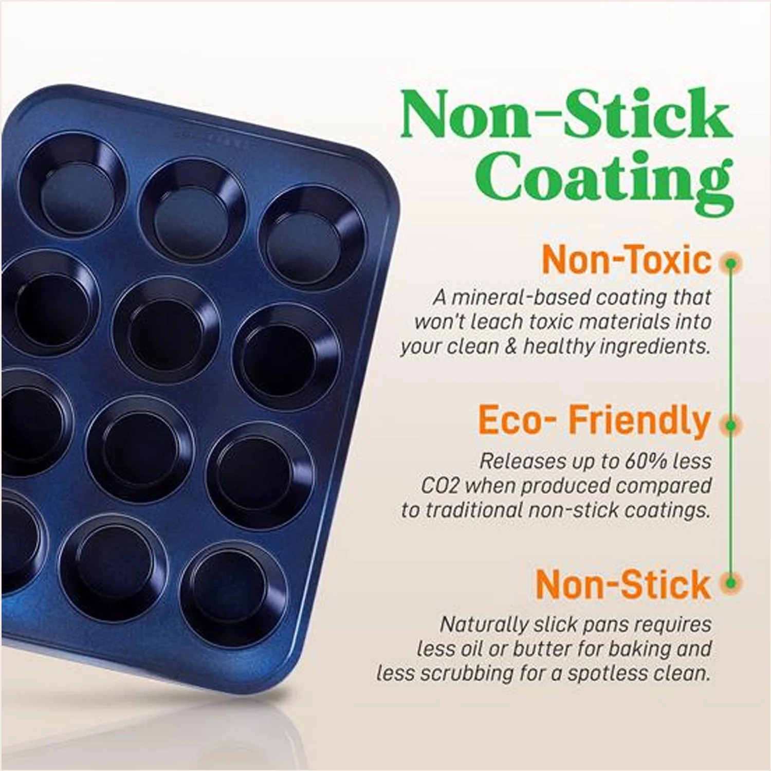 NutriChef 6 Piece Non Stick Kitchen Oven Carbon Steel Baking Pans, Blue Diamond - Image 4
