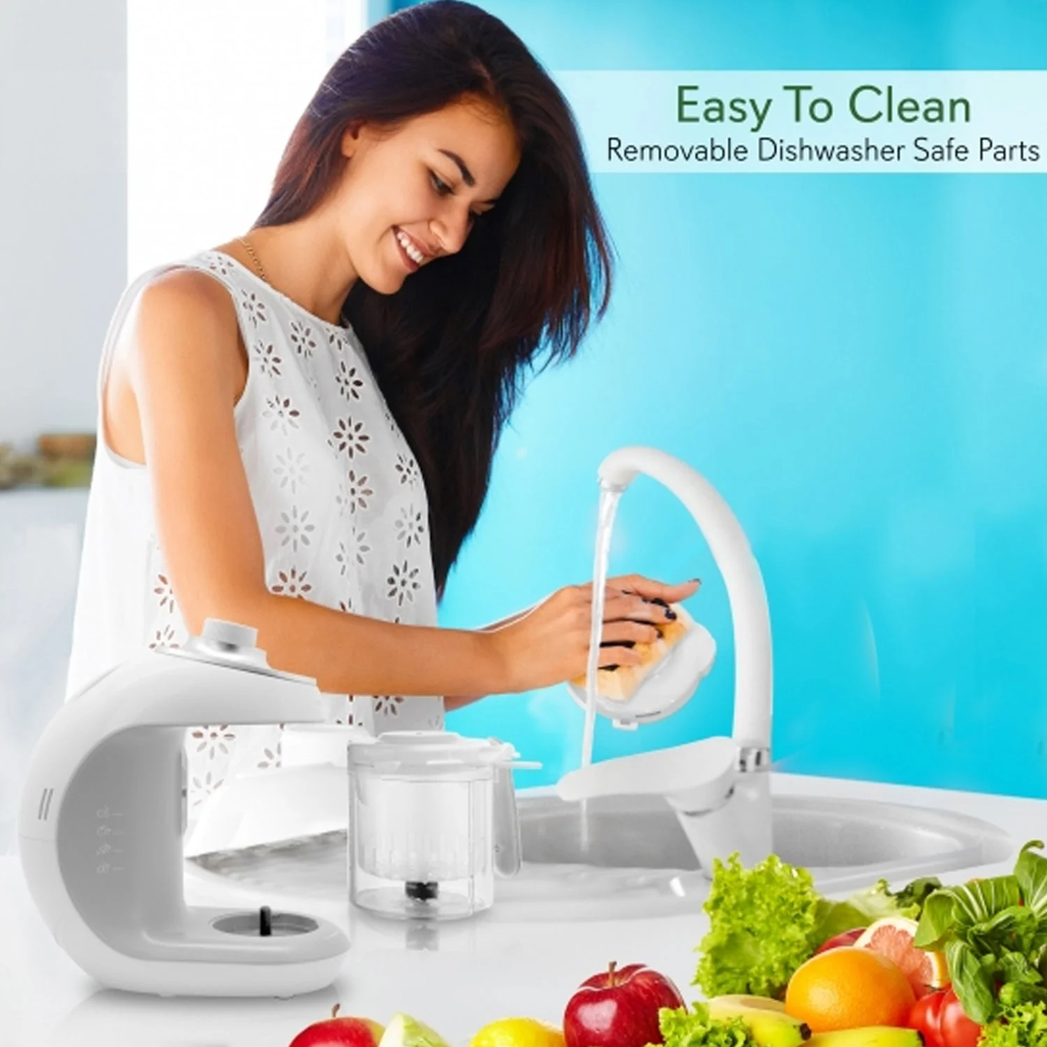 NutriChef Electric Baby Food Maker Puree Food Processor, Blender, and Steamer - Image 5