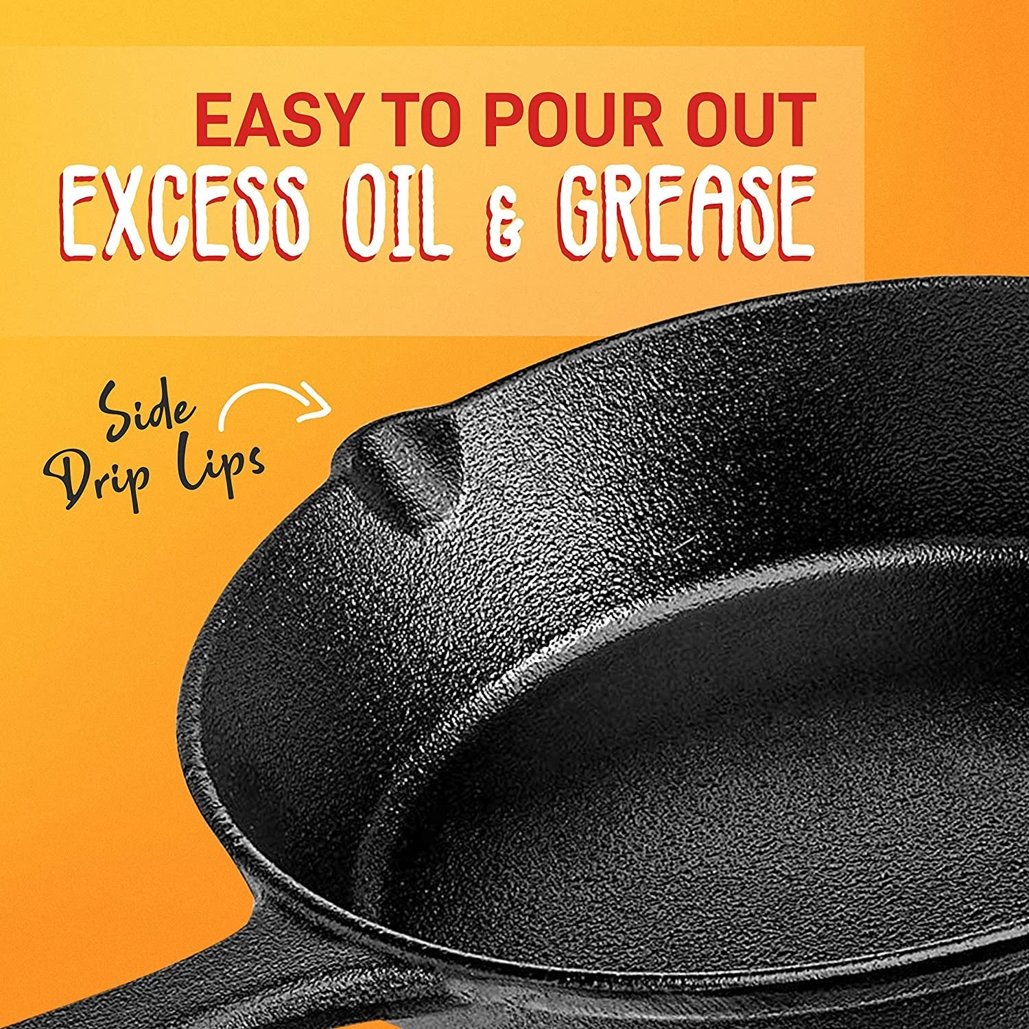NutriChef Non Stick Pre Seasoned Cast Iron Skillet Frying Pan, 3 Piece Set - Image 3