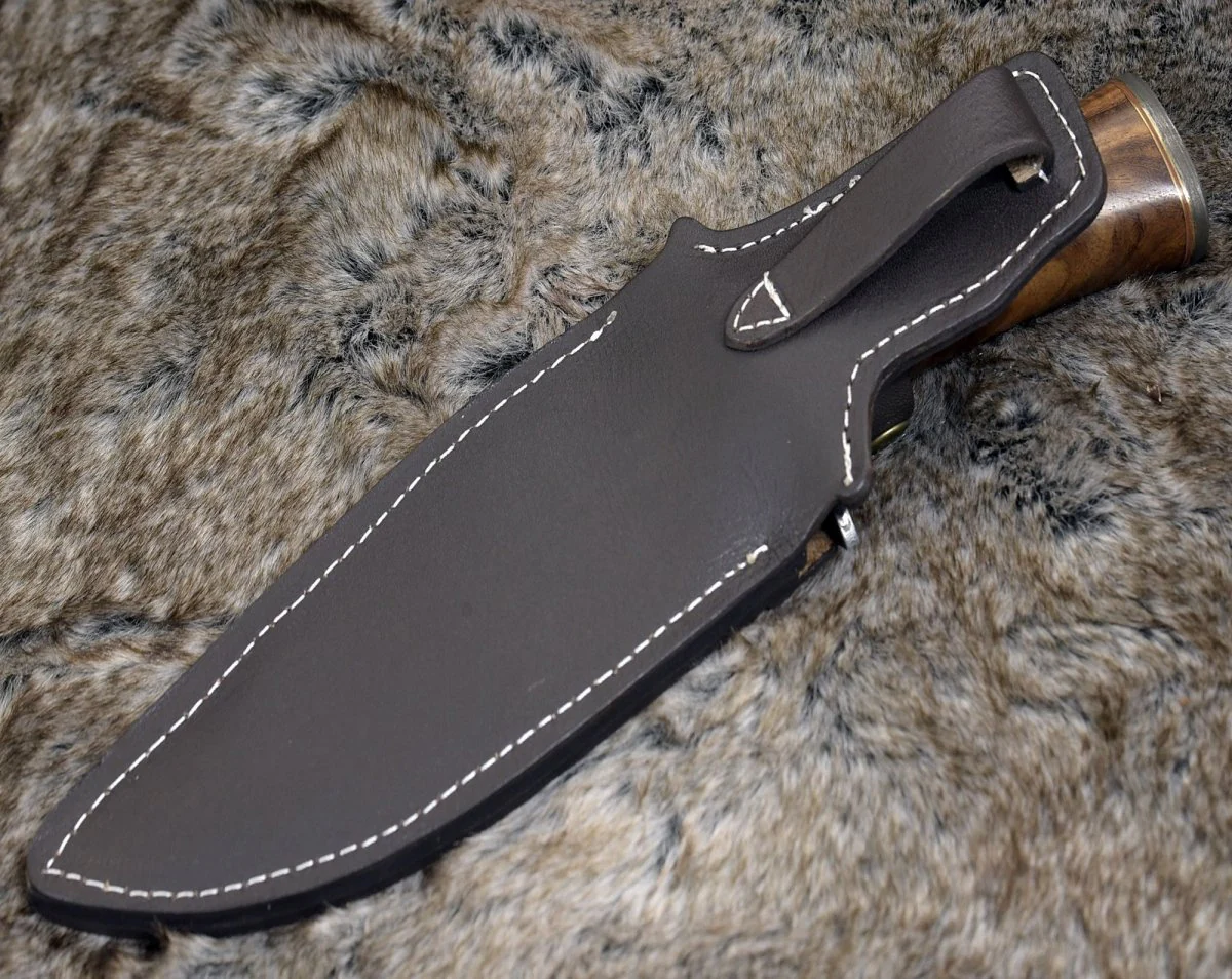 Oblivion Damascus Bowie Knife with Exotic Rosewood Handle - Image 8