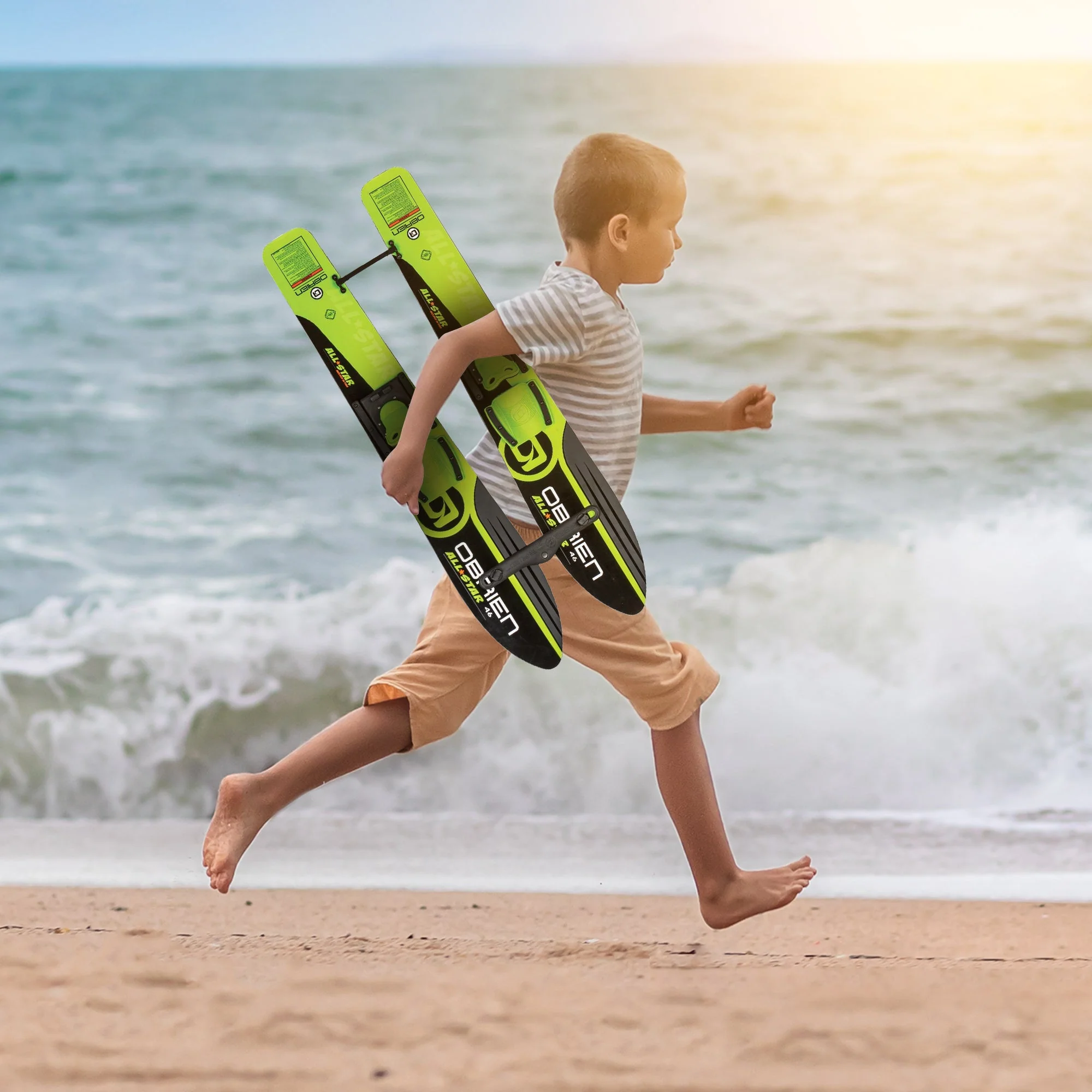 OBrien 46 Inch Children All Star Trainer Kids Combo Waterskis w/ Trainer Rope - Image 5