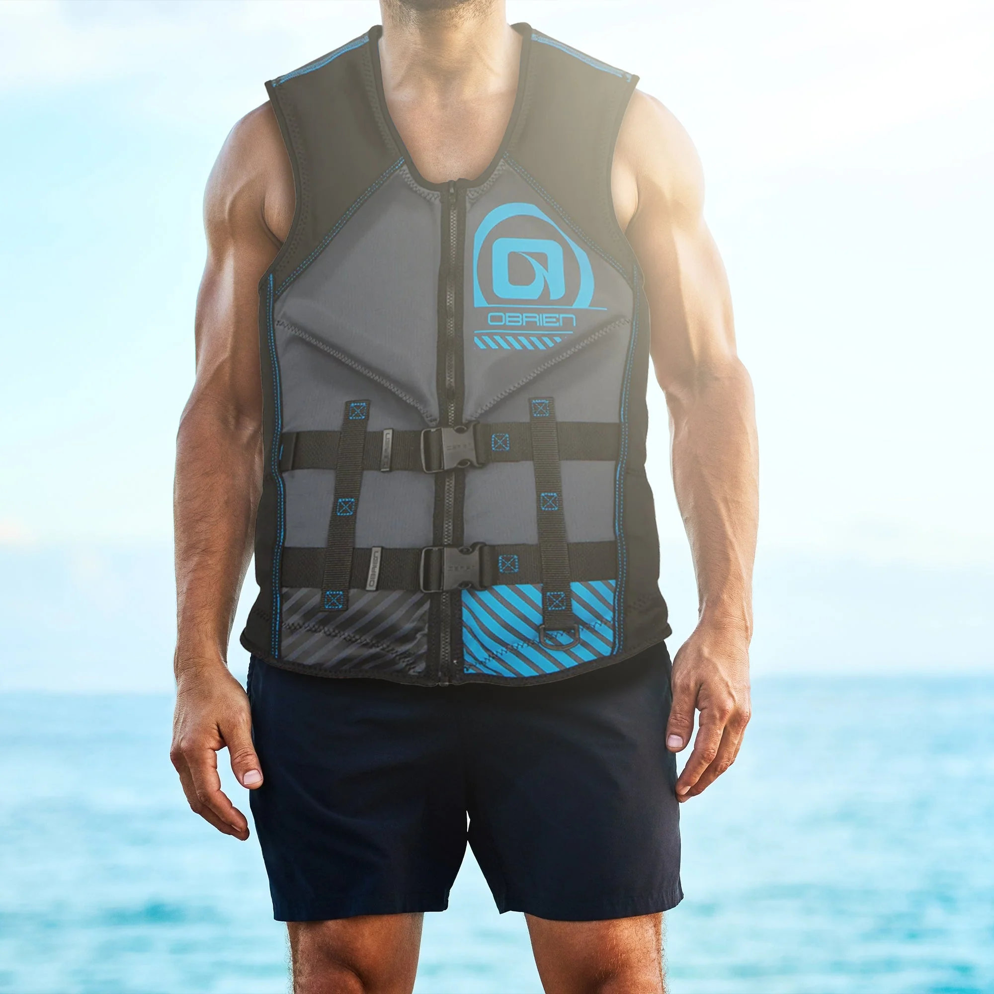 O'Brien Men's Recon L Life Jacket with Split Back Panel and BioLite Inner, Blue - Image 3