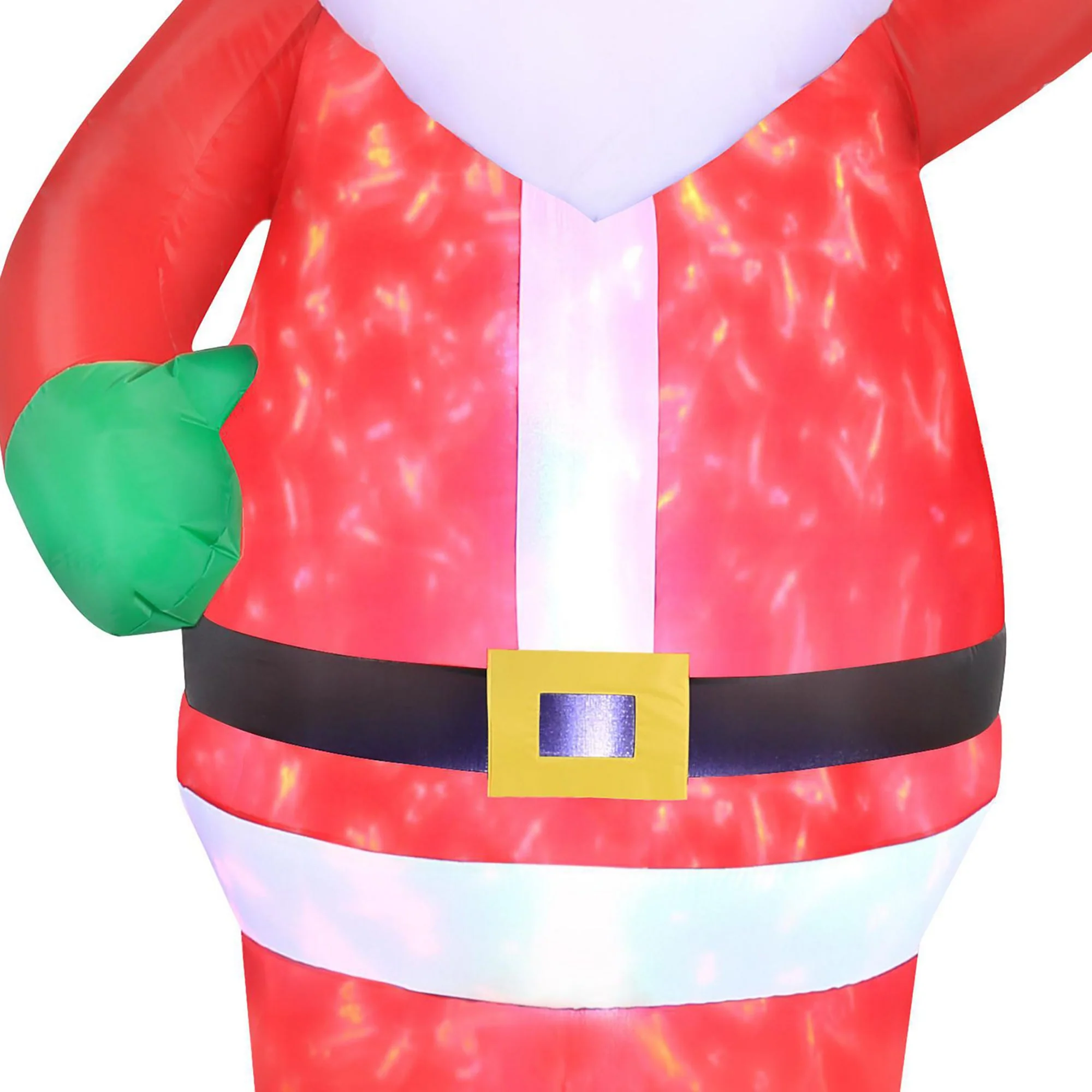 Occasions 7' Inflatable Swirling Lights Santa with Candy Cane Yard Decoration - Image 3