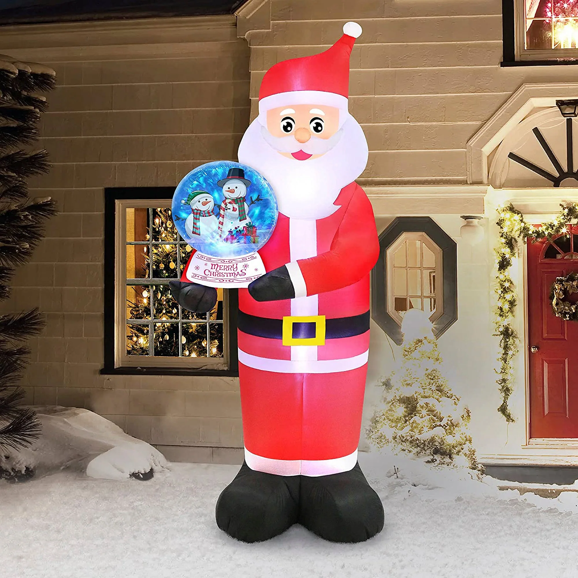 Occasions 8 Foot Inflatable Santa Holding Snow Globe Christmas Yard Decoration - Image 3