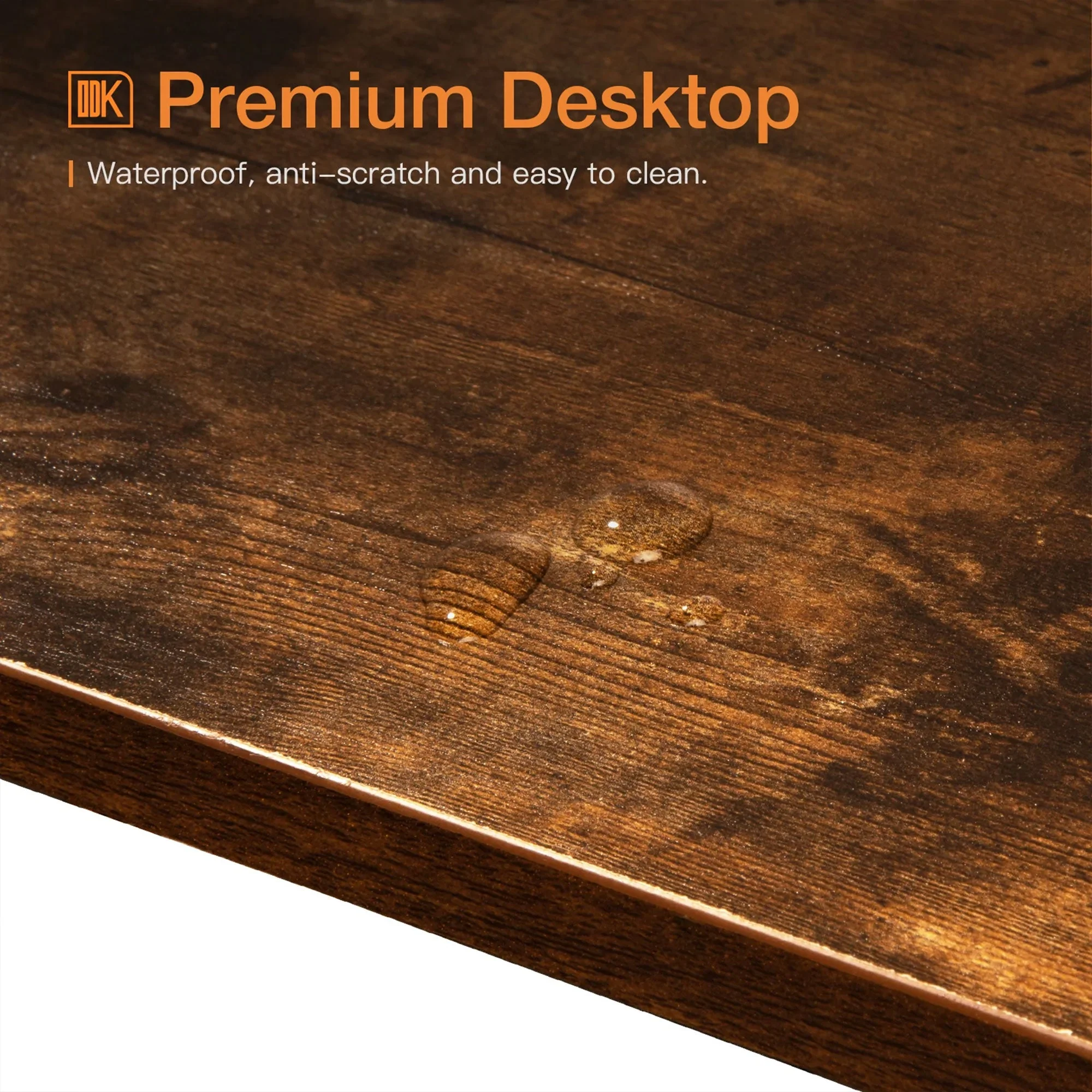 ODK 47 Inch Rectangular Modern Bar Height Table w/ Metal Legs, Rustic Brown - Image 2