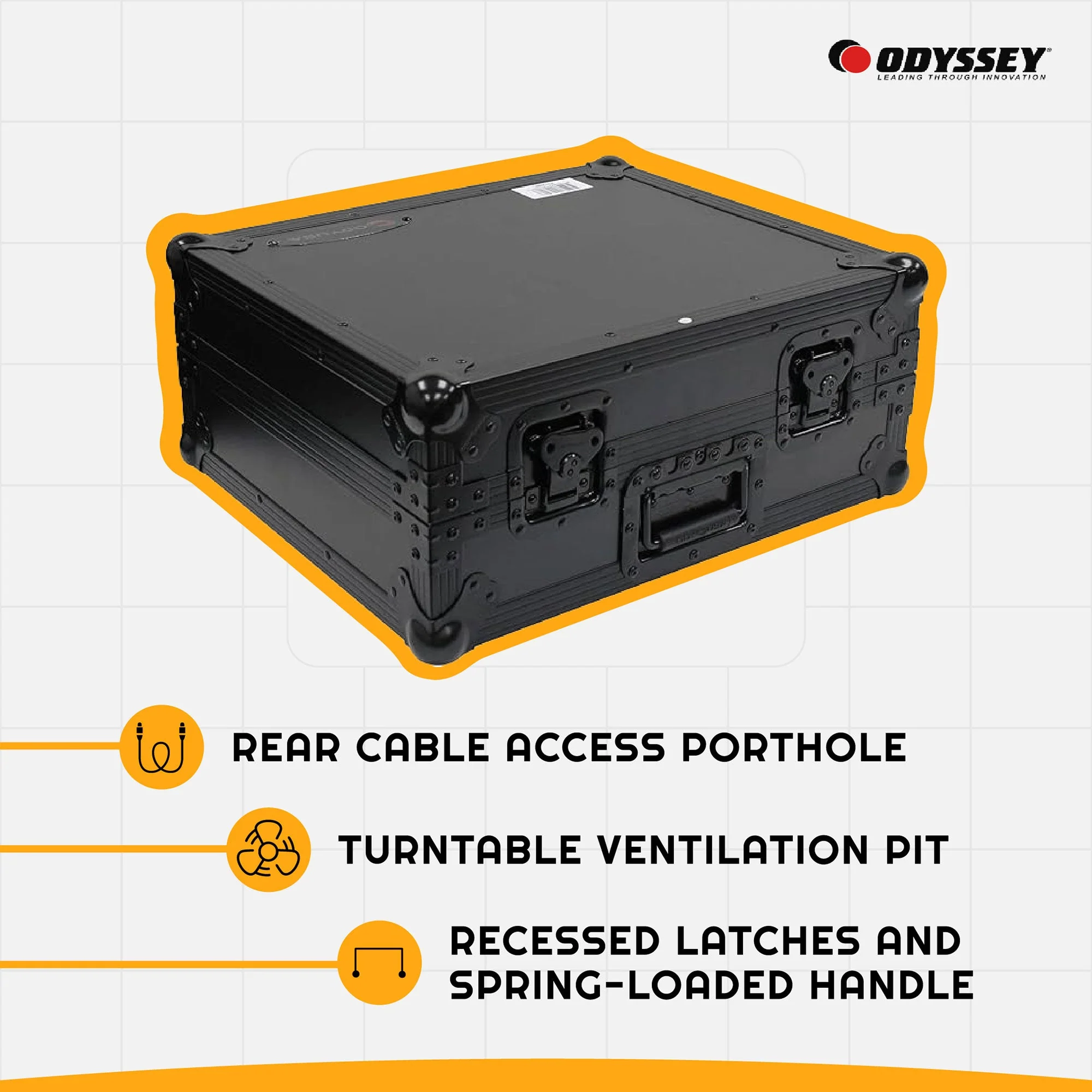 Odyssey Universal Technics 1200 Style Turntable Flight Case, Black Label Series - Image 4