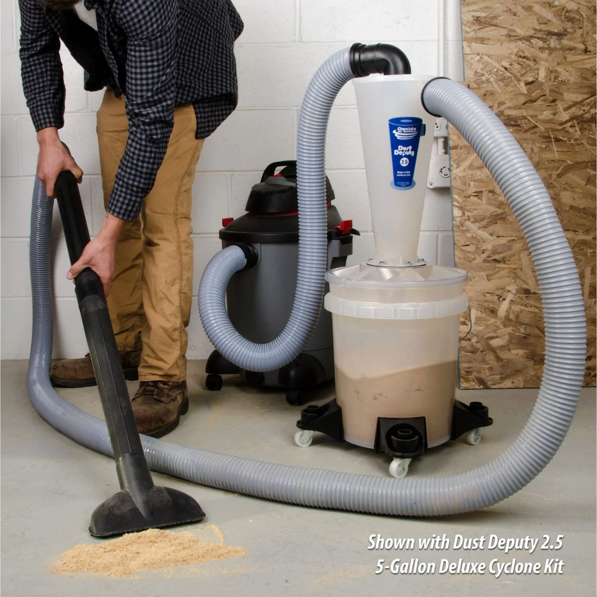 Oneida Air Systems Dust Deputy Plus Cyclone Separator for Shop Vacuum, Clear - Image 3
