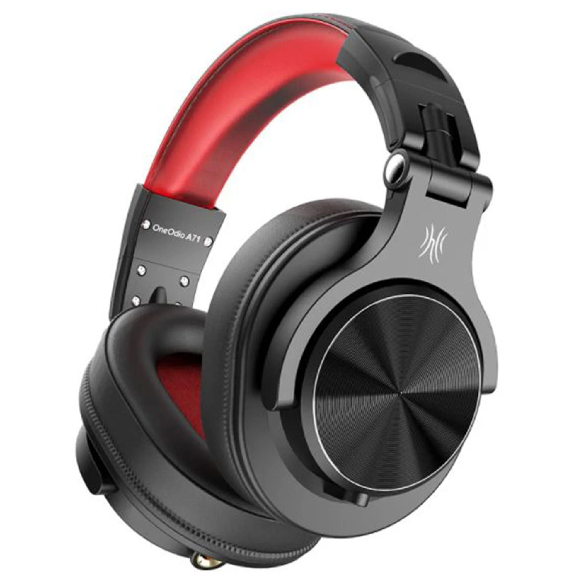OneOdio A71 Studio Gaming Portable Wired Over Ear Headphones w/ Boom Mic, Red - Image 2