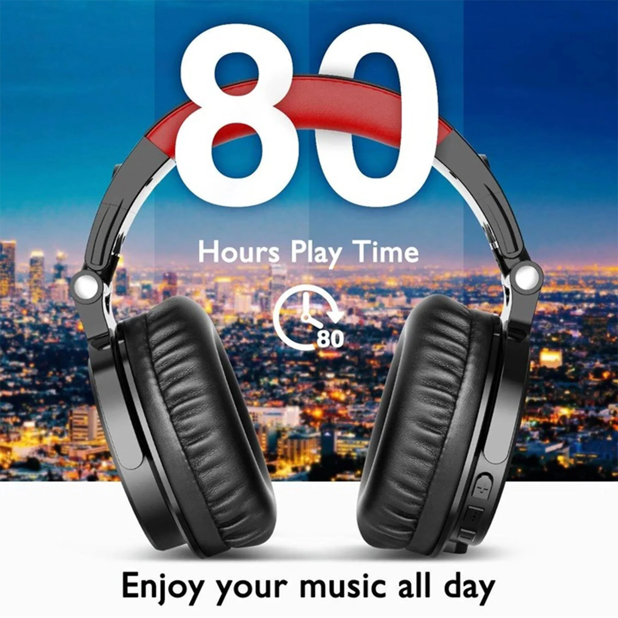 OneOdio Pro M Black+Red Over Ear Bluetooth Wired & Wireless Gaming Headset, Red - Image 5